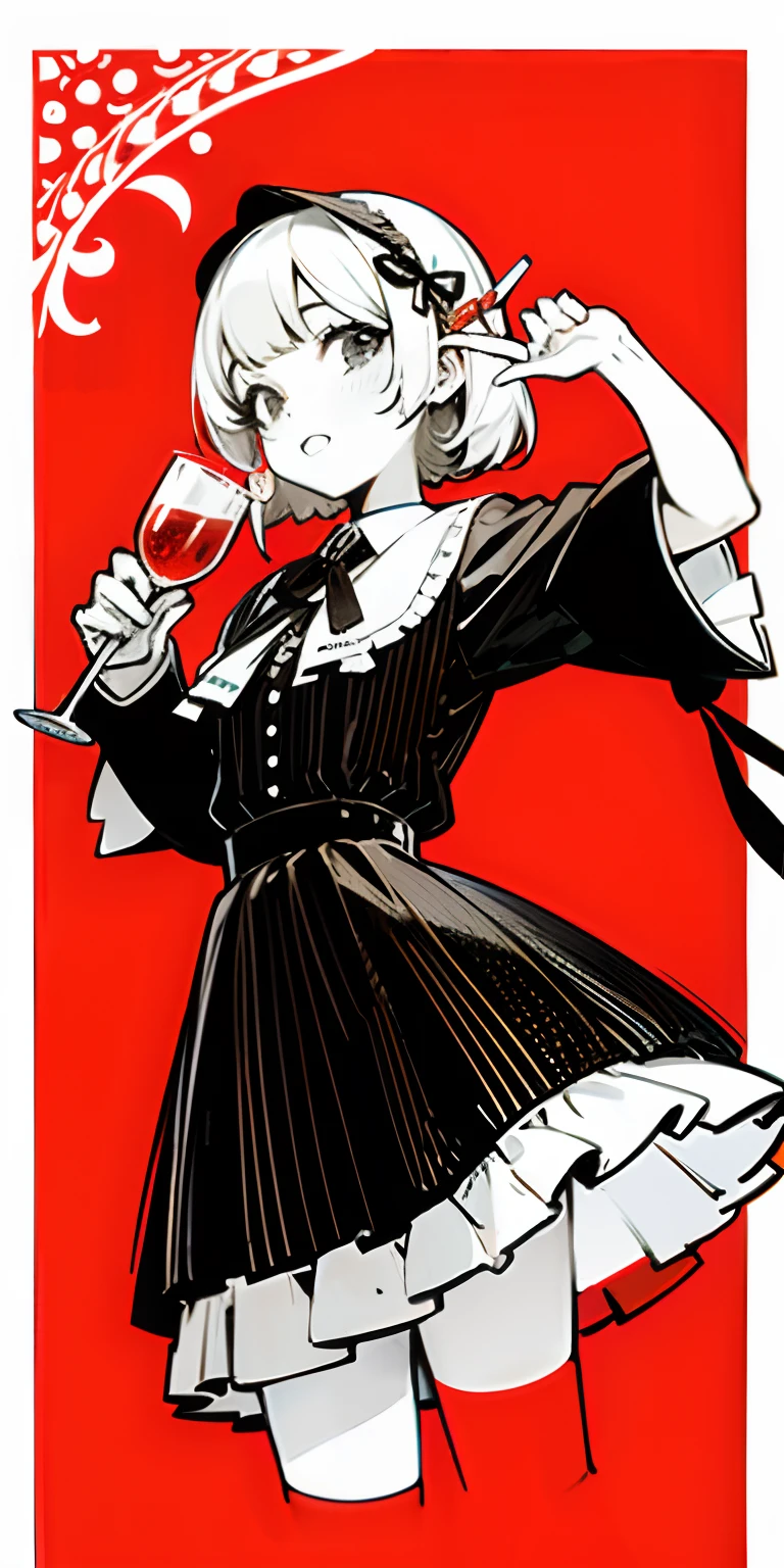 Pattern with alcohol motif
girl
