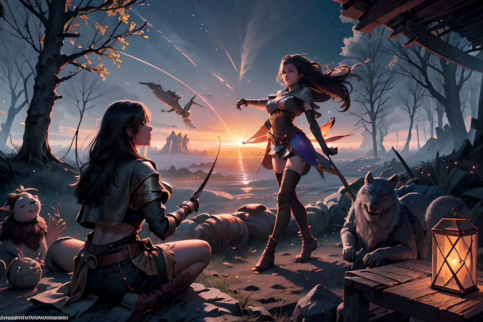 ((Best Quality)), ((巨作)), (A highly detailed:1.3)..3d,Tangorai , Amidst a world of magic and legendary wonders, Fairy tales (champions:1.1) E (Heroines:1.2) Unfold. In this area, Ancient prophecies predict the rise of a chosen hero destined to confront a malicious force that threatens to plunge the world into eternal darkness. The path to victory lies in a scattering across the exotic landscape and the other world, From foggy forests to towering crystalline peaks and (Ethereal floating islands:1.1).Harnessing the mysterious arts, (Powerful Witches:1.1) Conjure spells that weave intricate patterns of magic, while (River Shooters:1.1) Unleash arrows mixed with ancient power. (Blacksmith dwarves make legendary weapons:1.1) Imbued with the essence of mythical creatures, Able to conquer even the worst enemies.Heroes embark on a perilous mission, Guided by ancient scrolls and coded puzzles. along their journey, Facing the wise Sufis, Variable-shaped creatures, E (Mysterious witches:1.1) Those who possess forbidden knowledge.As heroes traverse worlds, Ancient ruins and forgotten temples reveal long-lost secrets and powerful artifacts. Steel struggle and crackling (Magical Energies:1.1) Echo through ancient battlefields, As the fate of the world hangs in the balance. Heroes must summon unshakable courage, Unshakable unity, Unleash their true potential to overcome seemingly insurmountable odds and achieve their heroic destinies.In this area of high imagination, Where the worlds of magic and technology are intertwined, Where legends are born and (epic:1.2) Epics unfold, Where heroes rise and villains fall., Embark on a grand adventure that will captivate the imagination and transport you to a world where anything is possible,hdr (High Dynamic Range),Ray tracking,NVIDIA RTX,Super High Resolution,Unreal 5,subsurface scattering,PBR Texturing,Post Processing,Anisotropic Filtering,Depth-of-field,Maximum clarity and sharpness,Multi-layered textures,Albedo and Specular maps,Surface