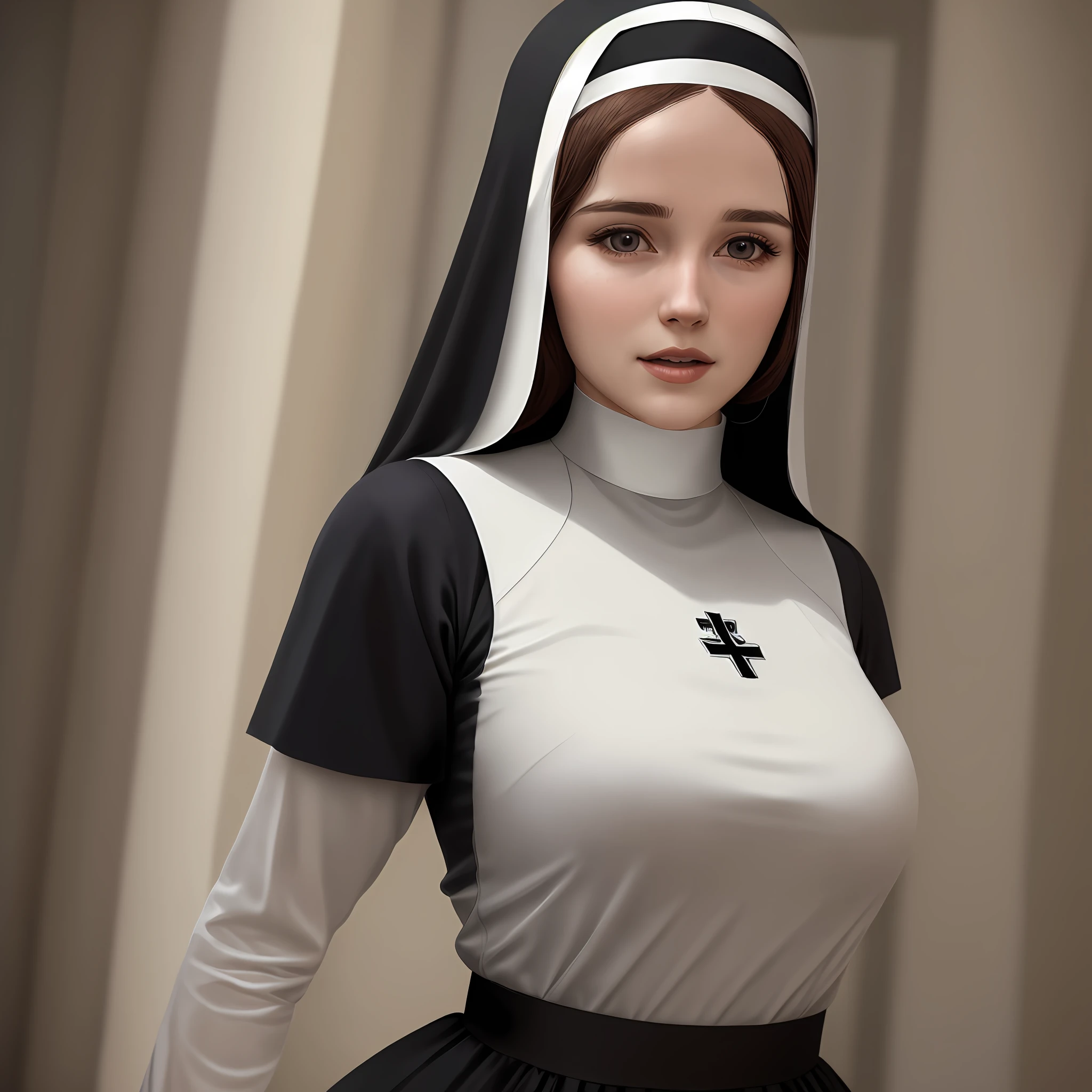Sensual nun heralds of the gospel hyper realistic cinematic woman