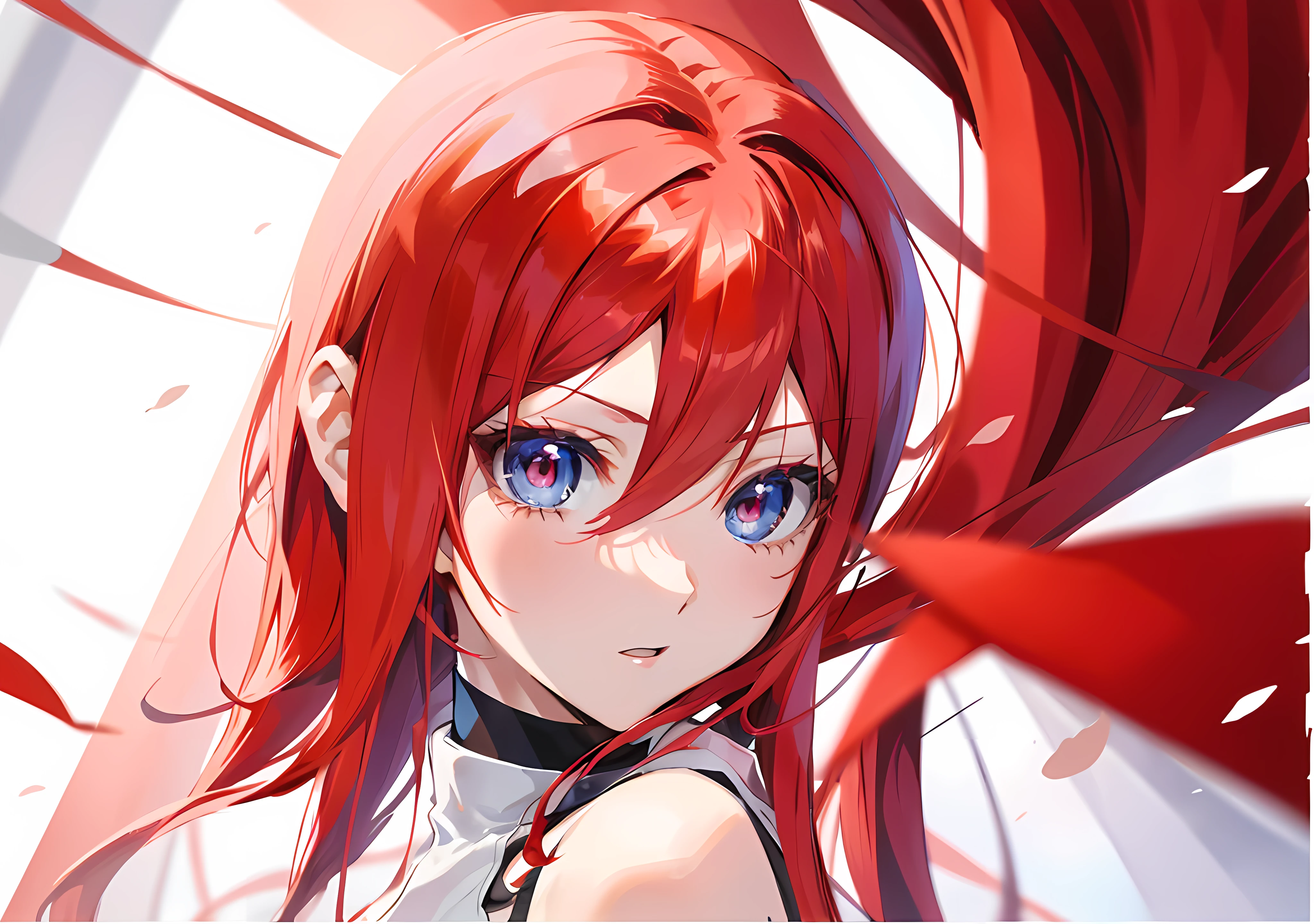 anime girl with red hair and blue eyes looking at camera, Erza Scarlet como uma pessoa real, ela tem cabelos ruivos, cabelos vermelhos carmesim e olhos vermelhos, estilo anime", com cabelos ruivos e olhos verdes, ela tem cabelos longos e redorange, com cabelos ruivos, sakura haruno, Menina do anime chamada Lucy, Rias Gremory, haruno sakura