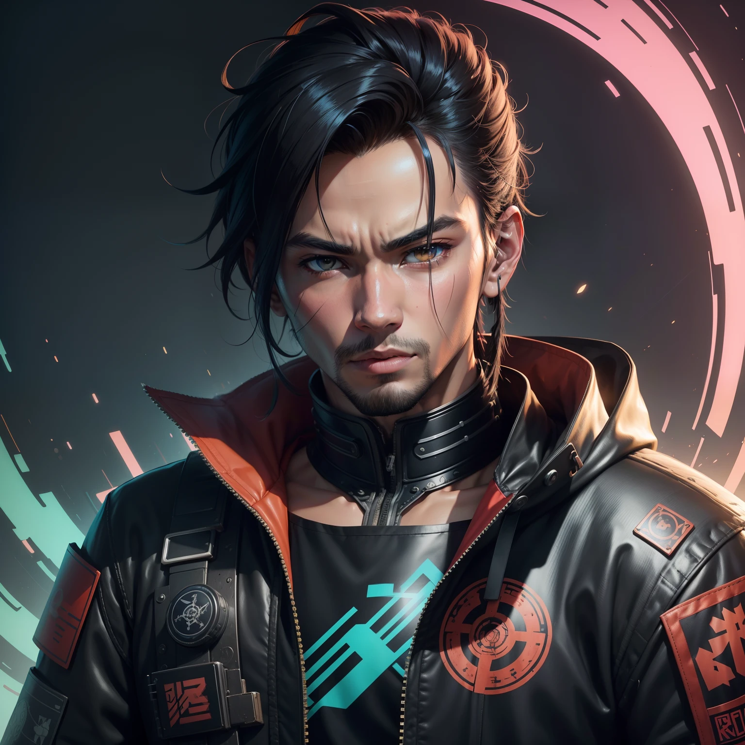 Retrato de cyberpunk bonito 2b como um samurai em um quimono futurista, detalhes intrincados, Directed by: Tomer Hanuka, J Scott Cambell, Jorge Jimenez, kaethe butcher, O Sombreamento, linhas em negrito, dynamic colours, alto contraste, surreal, Resumo Antecedentes, Arte da capa, art-station, 8k