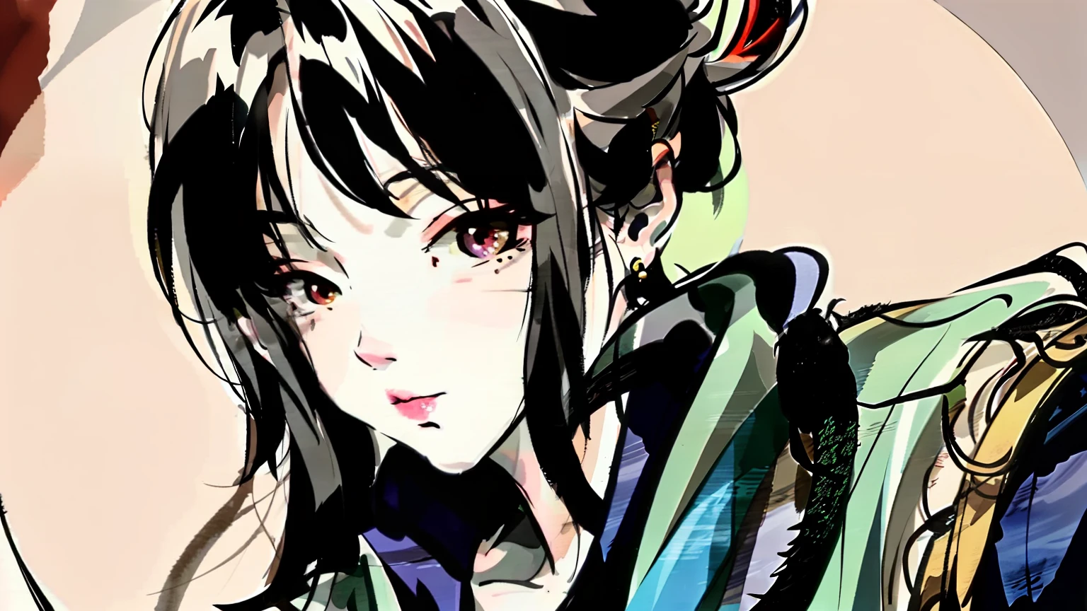 There is a painting, Onmyoji detailed art, Chinese fantasy, onmyoji, 2. 5 D CGI anime fantasy artwork, Anime fantasy illustration, author:Qu Leilei, krenz cushart and wenjun lin, ruan jia and arthur rackham, magical fantasy 2 d concept art, G Liulian art style,Oniya Yachira,Xianxia,