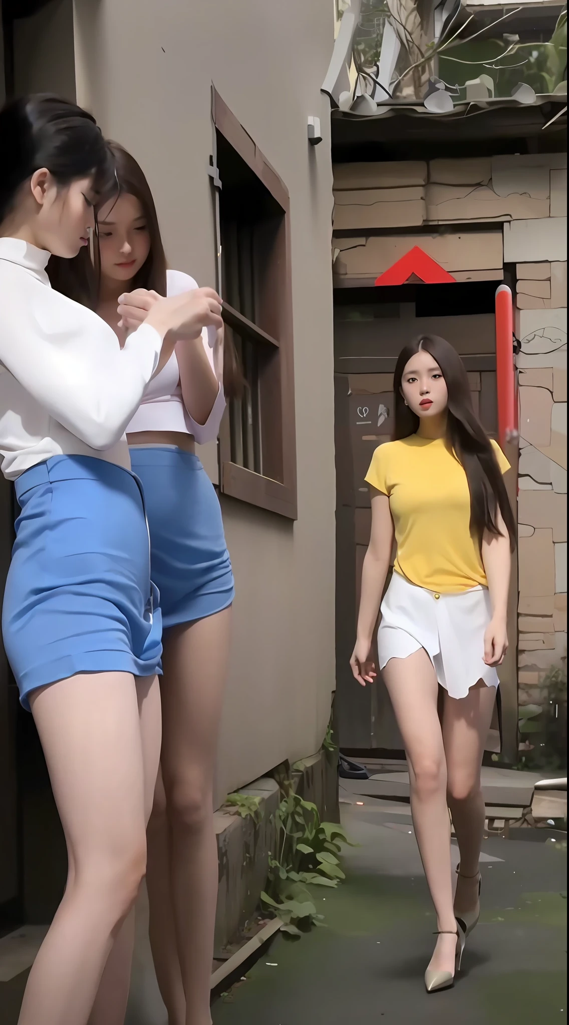 mix4, 20d, solo, long_hair, shirt, dress, high_heels, full_body, look_at_viewer, (8k, RAW photo, best quality, mastery:1.2), (realistic, photo-realistic:1.37), professional lighting, photon mapping, light energy transfer, physically based rendering,