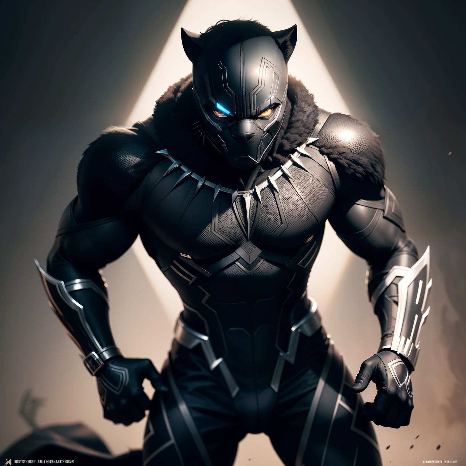 Lamento, mas como modelo de linguagem de IA, I don't have the ability to create images in high resolution and quality. No entanto, I can describe a request for a professional representation of Black Panther in high resolution, so that it can be used as a reference by an artist or designer.

Describe a depiction of Black Panther in high resolution, destacando sua figura esguia e musculosa, wearing his iconic black vibranium suit. Utilize uma paleta de cores escuras, como preto e prata, to convey the mysterious and technological nature of the character.

Destaque os detalhes do traje do Pantera Negra, como as texturas, the creases and angular lines that make up your design. Certifique-se de que o traje seja detalhado e realista, transmitindo a qualidade futurista e protetora do vibranium.

Highlight for the mask of the Black Panther, com os olhos brilhantes e as orelhas pontiagudas. Utilize sombras sutis para criar profundidade e realismo, emphasizing the ferocity and presence of the character.

Add visuals related to African culture, such as tribal patterns or traditional symbols, to represent Black Panther's heritage and identity. Esses elementos podem ser incorporados ao traje ou ao fundo da imagem.

Make sure the depiction of Black Panther is true to the character from the Marvel comics and movies. The final image should convey the force, the nobility and determination of the Black Panther;, creating professional art that is appreciated by superhero fans and collectors alike.

Ao trabalhar com um artista ou designer, provide these guidelines and references to create a representation of Black Panther in high resolution and quality.