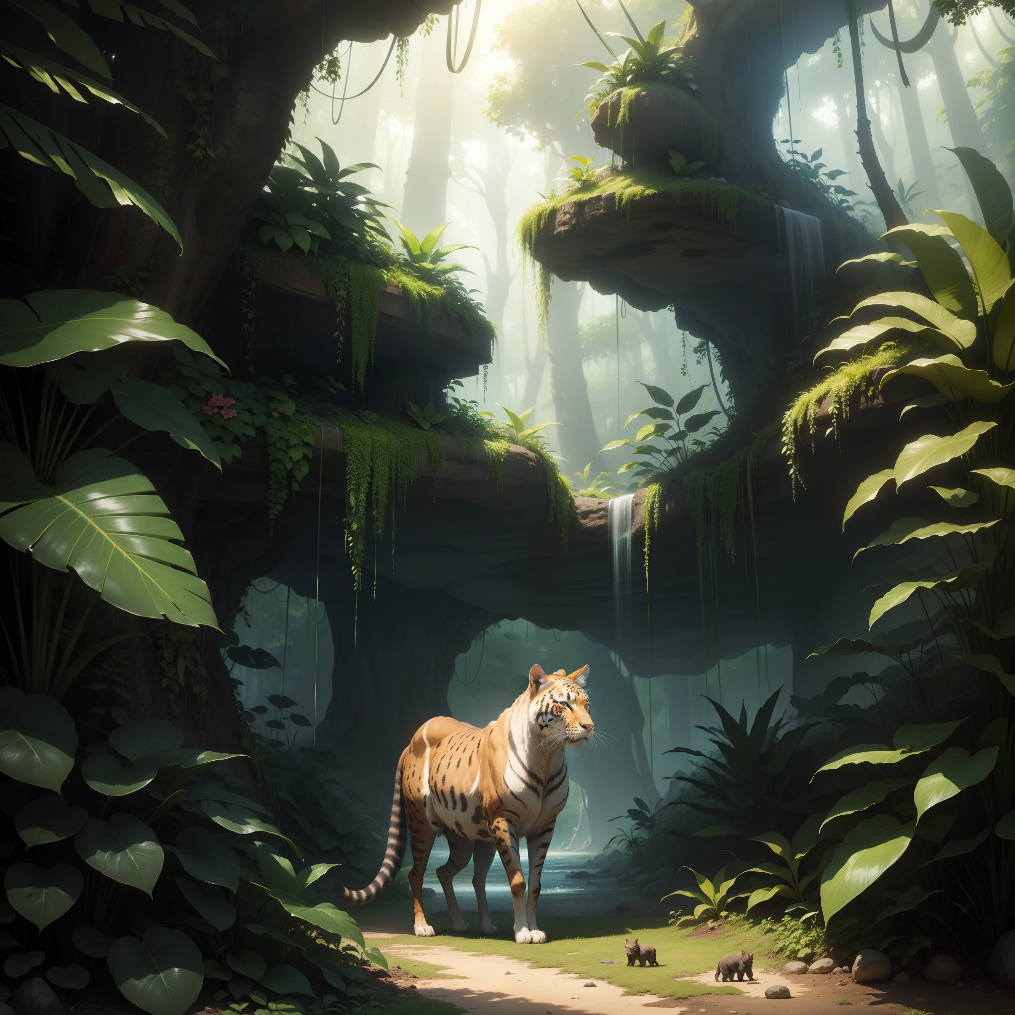A REALISTIC JUNGLE WITH ALL ANIMALS