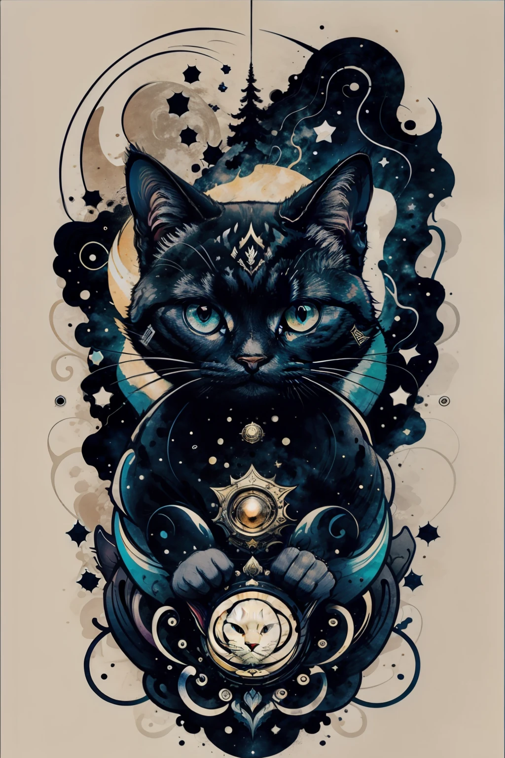 universe cat in the style 0mib