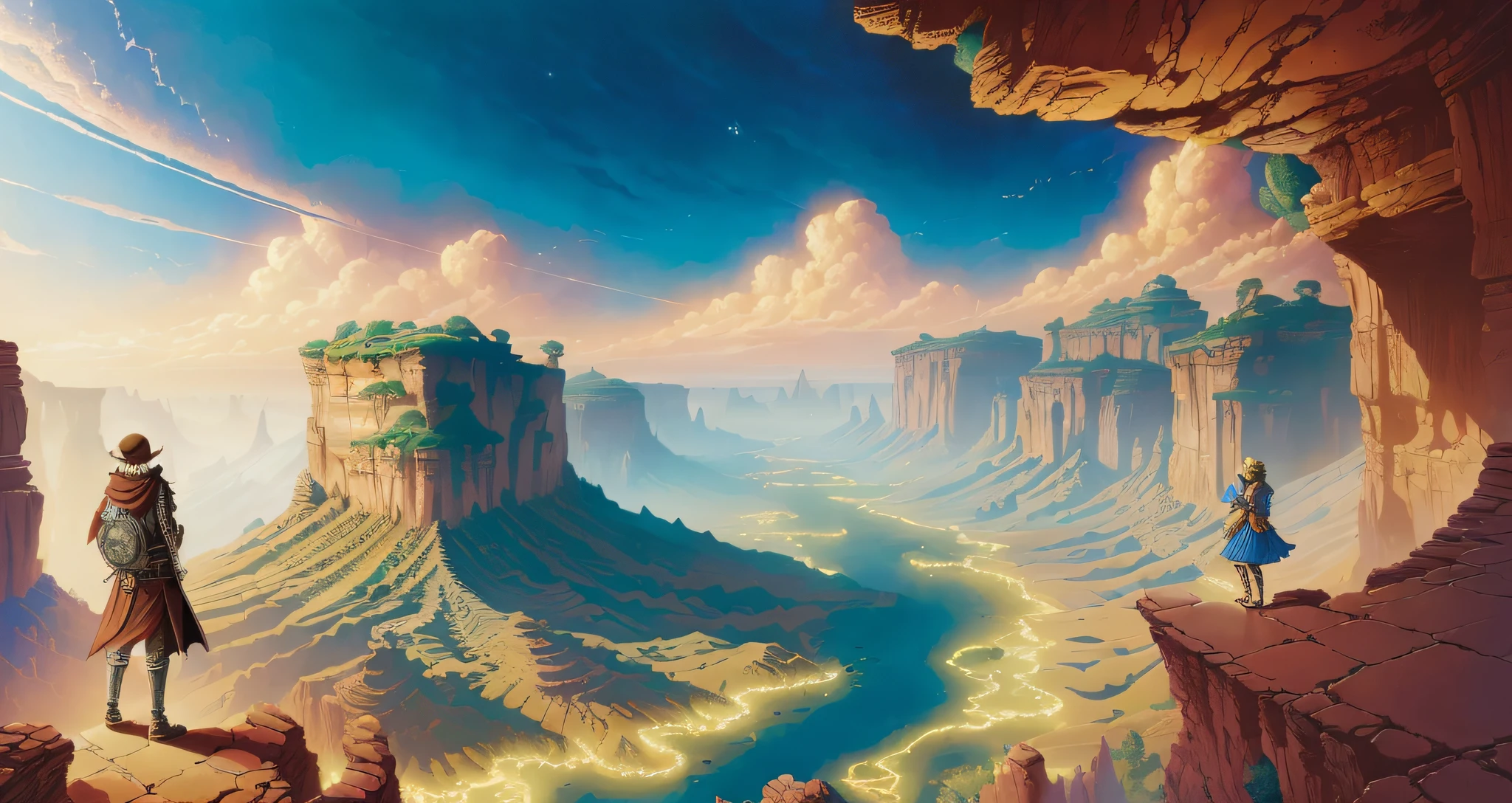 (masterpiece, best quality, insanely detailed, intricate, hyperdetailed, dramatic light, very dreamy, best quality, beautiful digital art:1.4), let's dream together elope canyon in the middle of an island, by james gurney, trending on artstation, digital art ( by brad rigney ) ( by greg rutkowski ) ( by artur treffner ) ( by george morikawa ) ( by kentaro miura ) ( by eiichiro oda ) ( by kentaro miura ), wallpaper, 8k