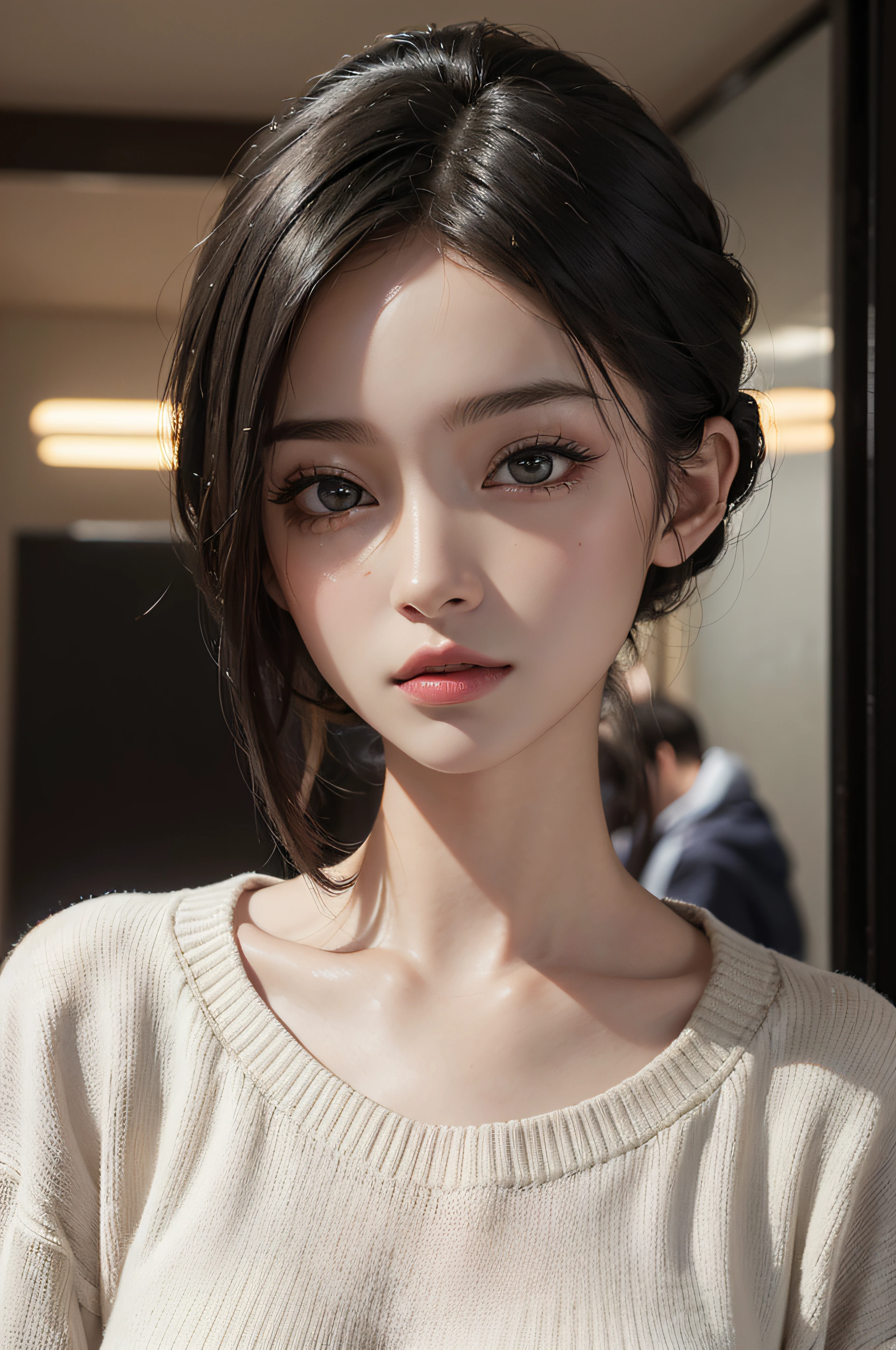 (obra-prima: 1.3), (8k, fotorrealista, foto RAW, melhor qualidade: 1.4), corpo inteiro, andando na rua em tokyo, (1girl), rosto lindo, (rosto realista), (cabelo preto, cabelo curto: 1.3), penteado lindo, olhos realistas, belos detalhes olhos, (pele realista), pele bonita, (pullover), absurdos, atrativos, ultra high-resolution, ultra realista, altamente detalhado, proportion Aurea