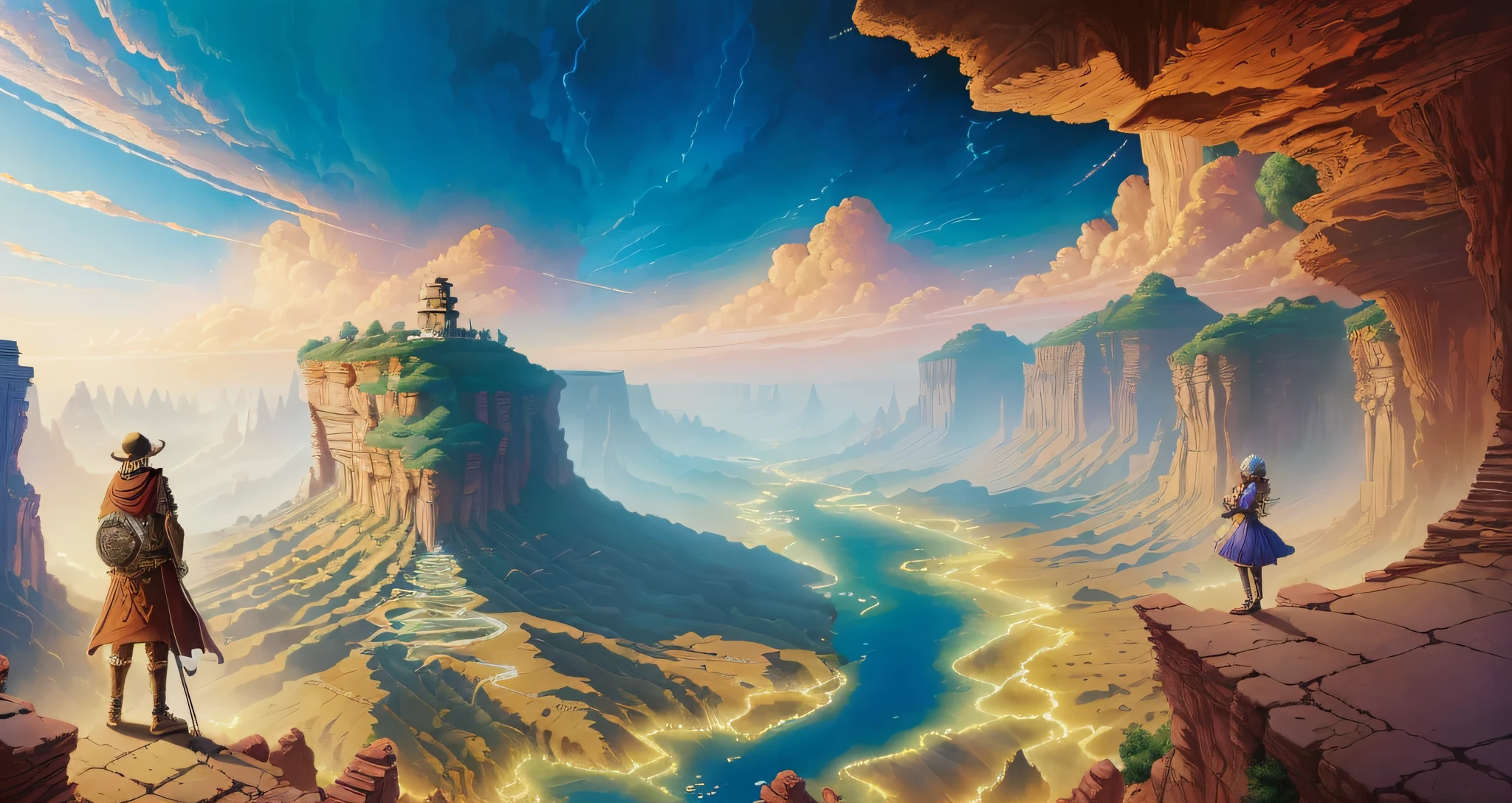 (masterpiece, best quality, insanely detailed, intricate, hyperdetailed, dramatic light, very dreamy, best quality, beautiful digital art:1.4), let's dream together elope canyon in the middle of an island, by james gurney, trending on artstation, digital art ( by brad rigney ) ( by greg rutkowski ) ( by artur treffner ) ( by george morikawa ) ( by kentaro miura ) ( by eiichiro oda ) ( by kentaro miura ), wallpaper, 8k