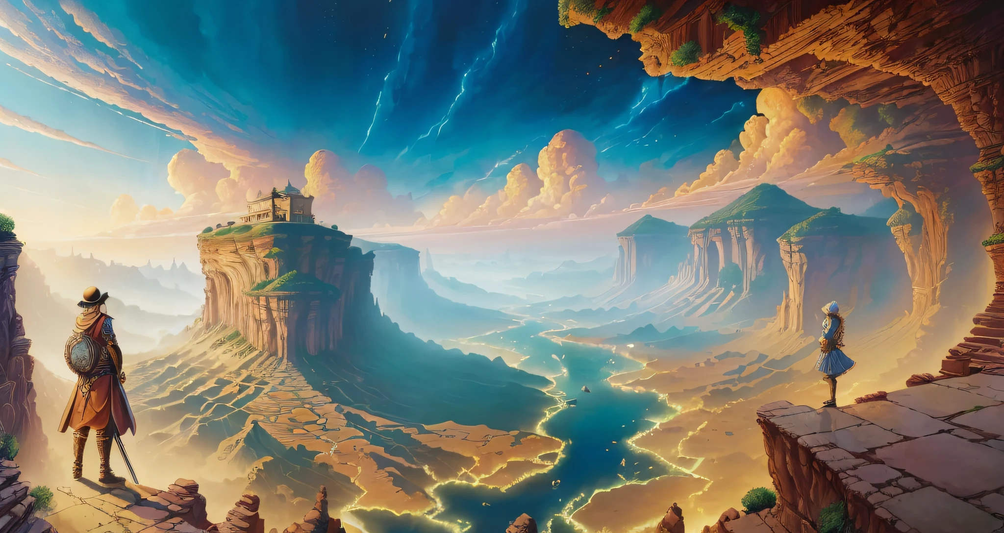 (masterpiece, best quality, insanely detailed, intricate, hyperdetailed, dramatic light, very dreamy, best quality, beautiful digital art:1.4), let's dream together elope canyon in the middle of an island, by james gurney, trending on artstation, digital art ( by brad rigney ) ( by greg rutkowski ) ( by artur treffner ) ( by george morikawa ) ( by kentaro miura ) ( by eiichiro oda ) ( by kentaro miura ), wallpaper, 8k