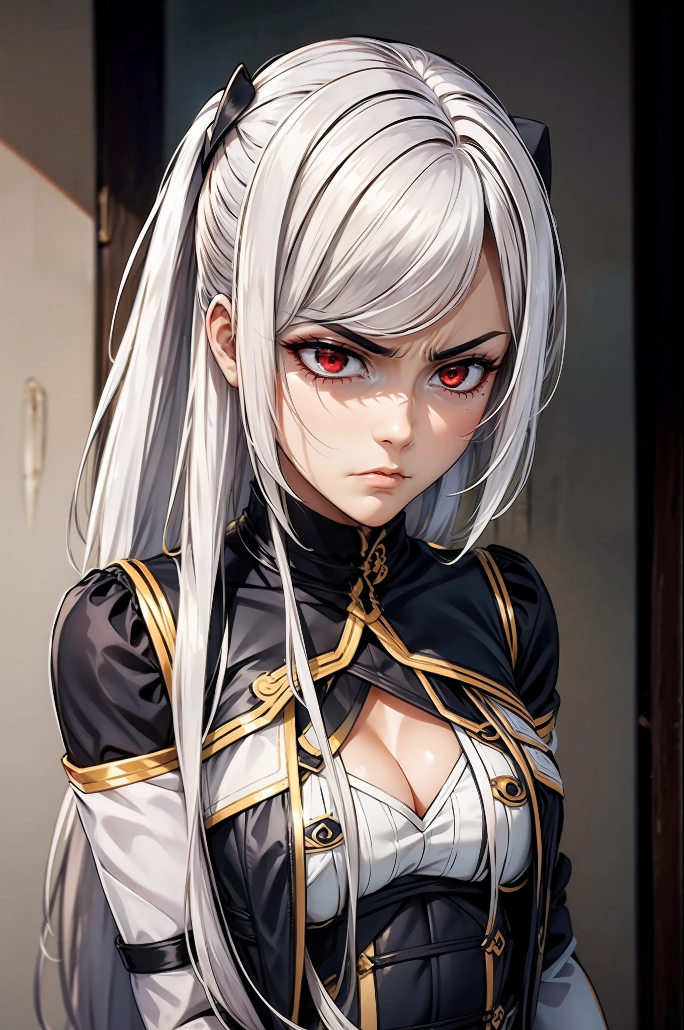 ((looking disgusted)),white hair,bondage,Dehumanization,tied up,shibari
