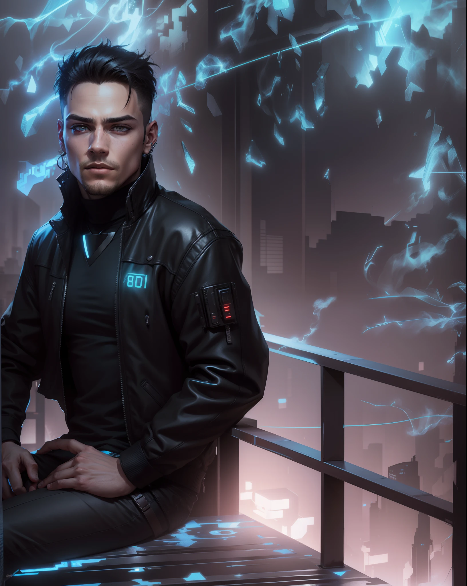 Change background cyberpunk handsome boy, realistic face,8k ultra realistic