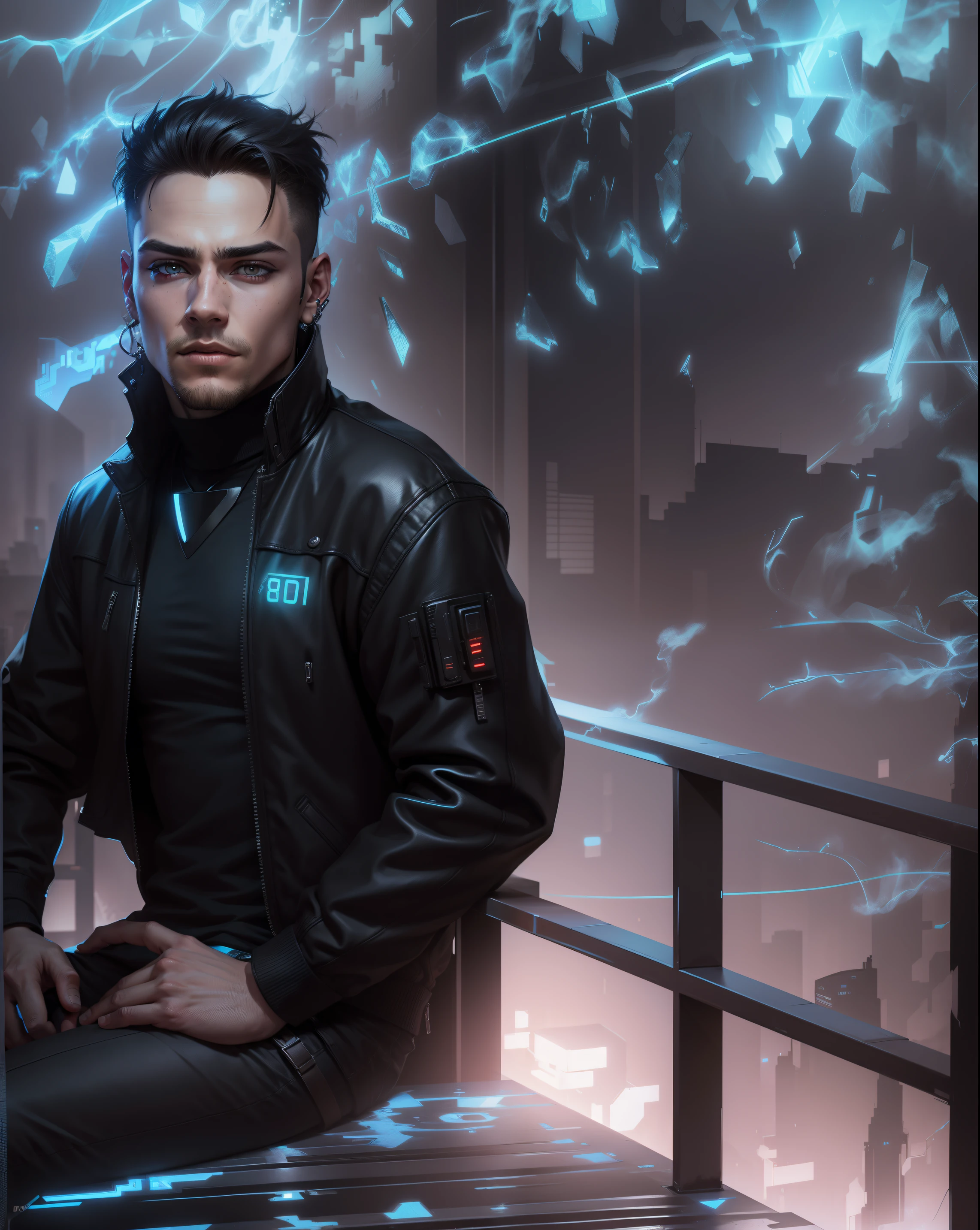Change background cyberpunk handsome boy, realistic face,8k ultra realistic