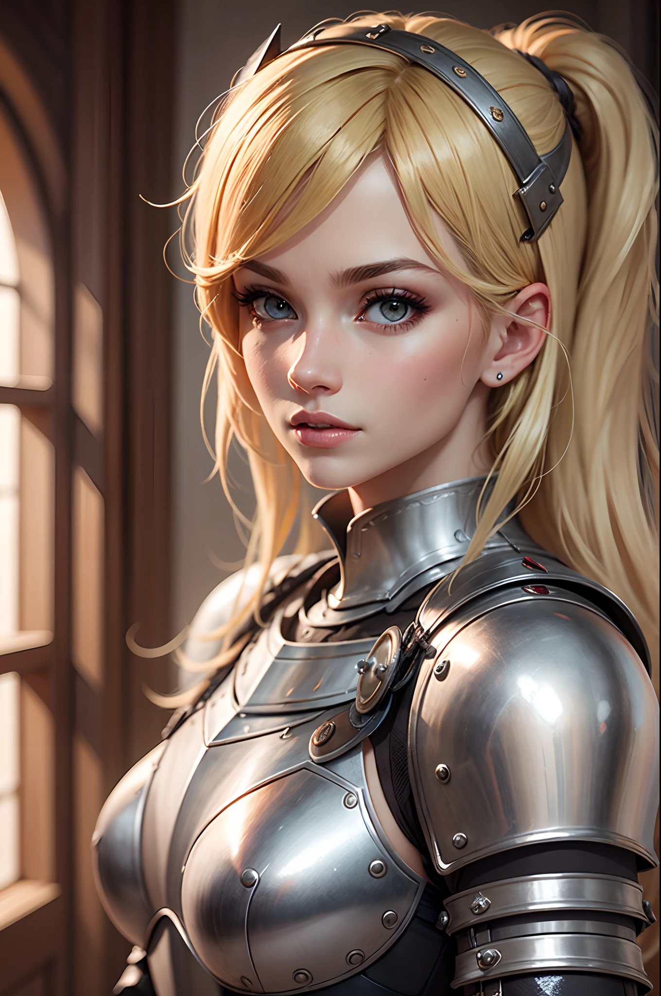 ultrarealistic, lady knight, blonde hair --auto --s2