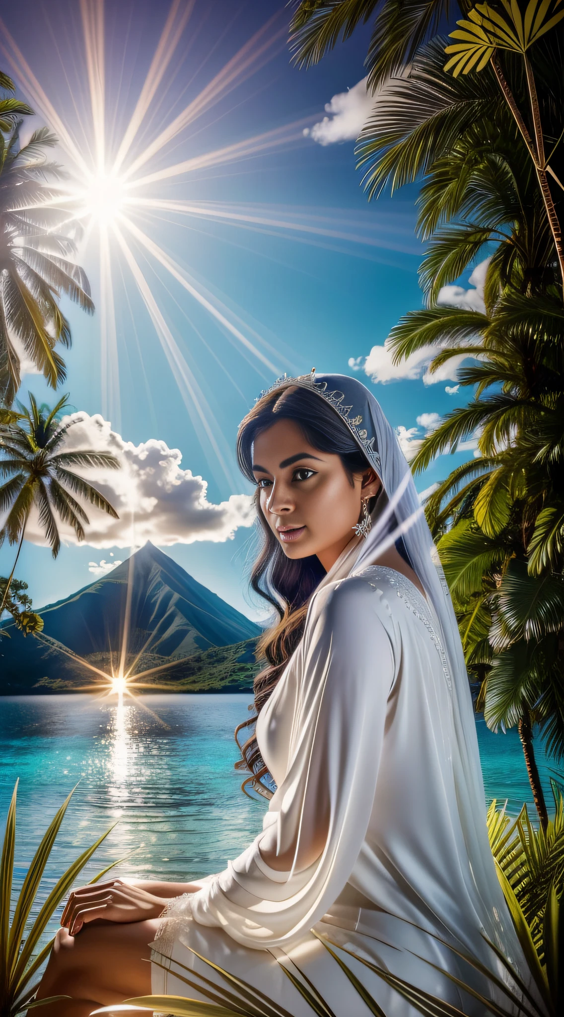 Reflecting Divine Serenity - Realistic Photography of Uriel Sitting in Paradise in Light RobesIn This Creative Exercise, you will be guided to create an exceptionally detailed and realistic photographic image of Uriel, a guerreira celestial, sitting in a paradisiacal setting. Your mission is to capture not only the beauty and tranquility of the scene, but also to convey the heavenly aura and serenity of Uriel as she rests in paradise. Uriel is sitting on a plot of land covered by a carpet of soft, verdant grass. Ao fundo, Crystal clear water waterfalls fall gently, creating a soft murmur that fills the air.
The golden light that bathes the scenery highlights the iridescence of the feathers of its wings. As roupas fluem suavemente em torno dela, creating a sense of movement even when sitting. Soft shades of blue and white reflect the purity and peace of the paradisiacal environment. Seus olhos, suavemente fechados, suggest that she is immersed in divine thoughts or spiritual communion.
There's a faint smile on her lips, conveying the joy and harmony she finds in this heavenly refuge. As texturas da grama, of Uriel's clothes and wings are rendered accurately, conveying the tactile and visual feel of the scene. The soft reflections of light on her clothes and wings add a dimension of realism and depth to the image. The scene captures the essence of the ethereal beauty and tranquility that Uriel represents.
Cada detalhe, from the light robes to the natural elements around them, contributes to the visual narrative of a divine moment of introspection and peace in paradise, chromatic aberration abuse, UHD, retina, masterpiece, ccurate, anatomically correct, textured skin, super detail, high details, high quality, award winning, best quality, highres, 1080P, HD, 4K, 8k, 16k --q 5