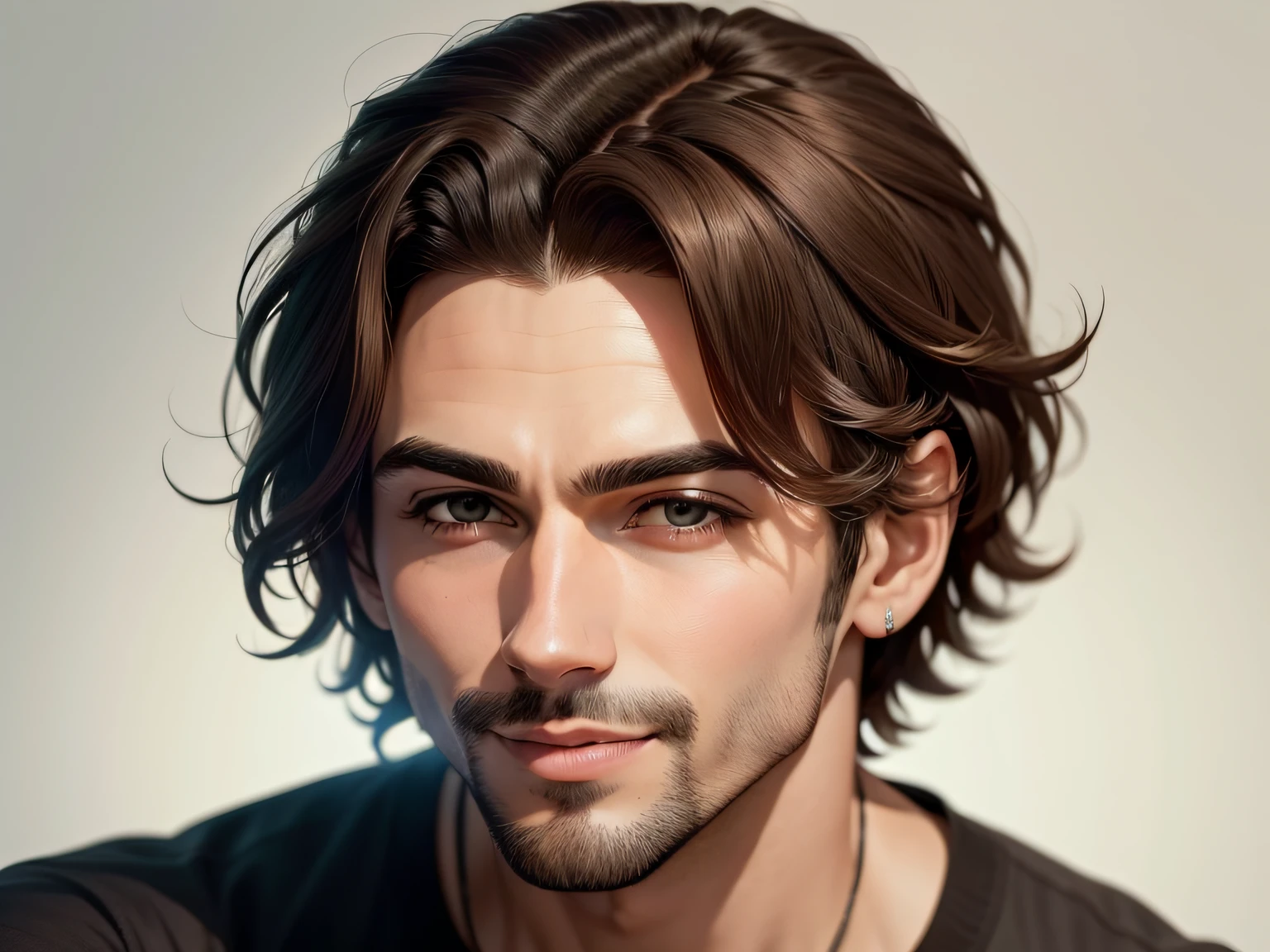 Um homem feliz com seu novo corte de cabelo, imagem bem detalhada, imagem realista