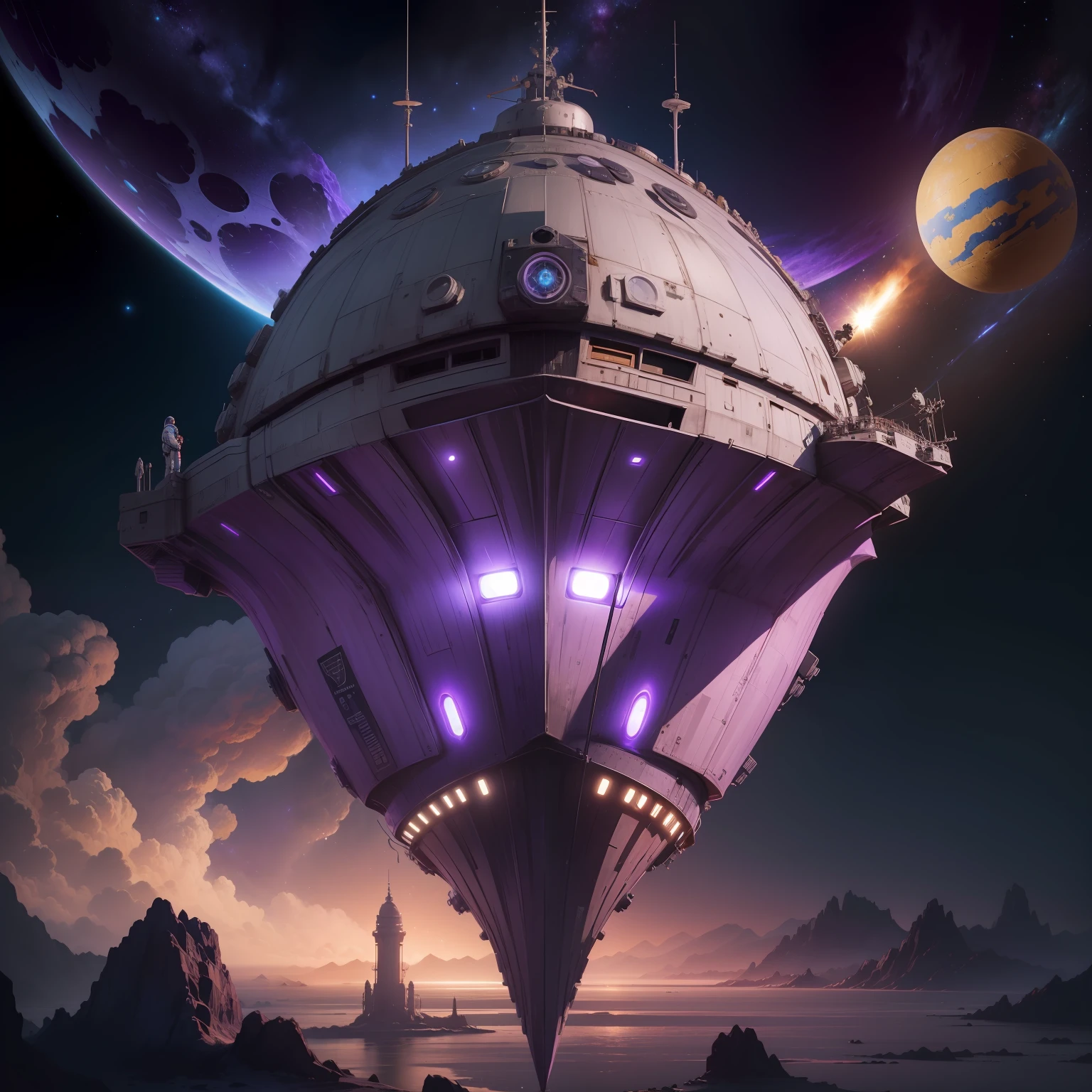 nave bitcoin roxa,espacial de cristais de ametista roxa, planetas roxo, avestruz roxo,Star Wars,neon, Bitcoin,moeda Bitcoin,ouro Bitcoin,