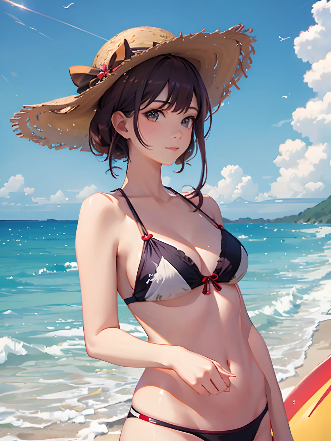 夏天, sol, oceano, Realistic beach cinematic 8K hyper realistic