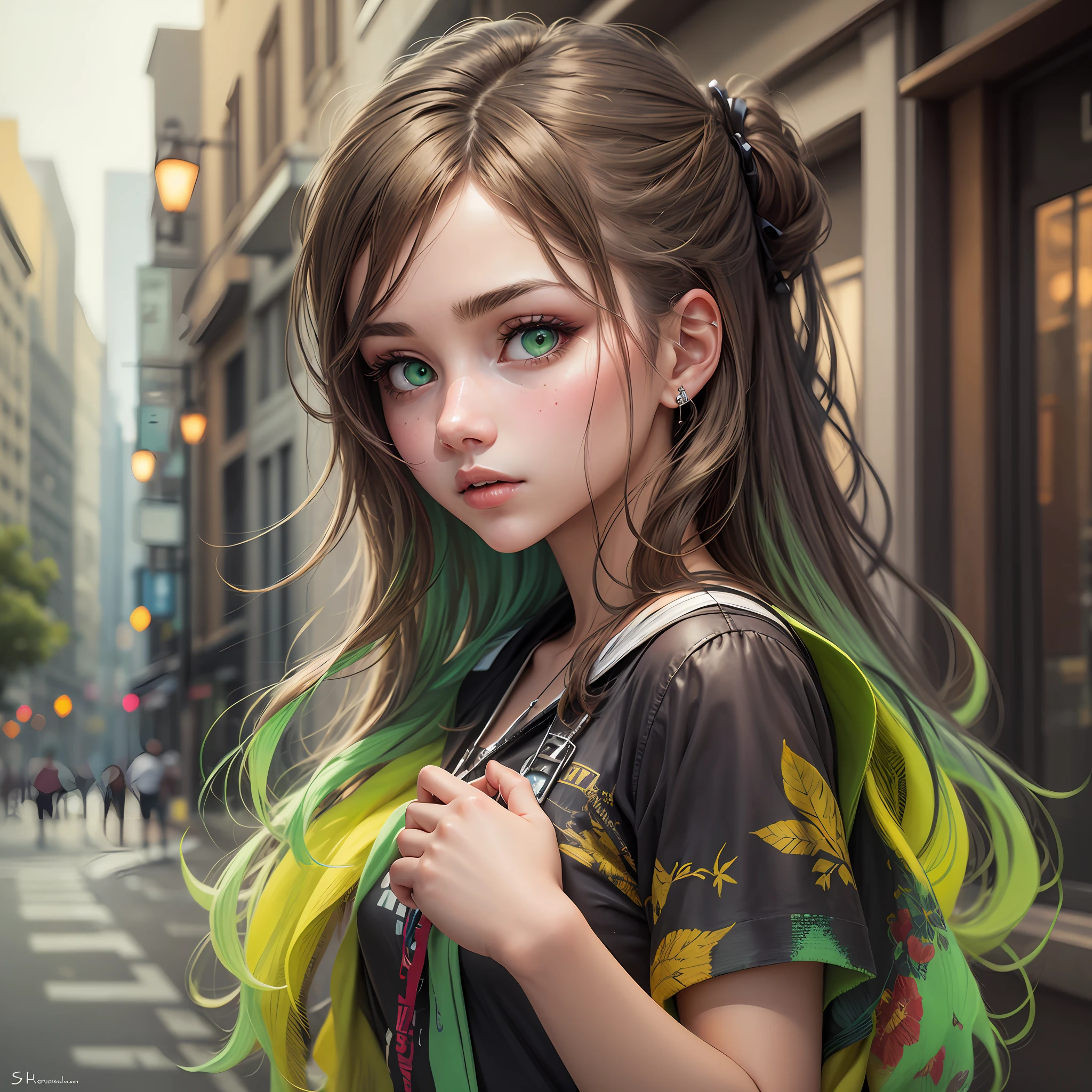 A girl with green eyes, hiperrealist --auto --s2