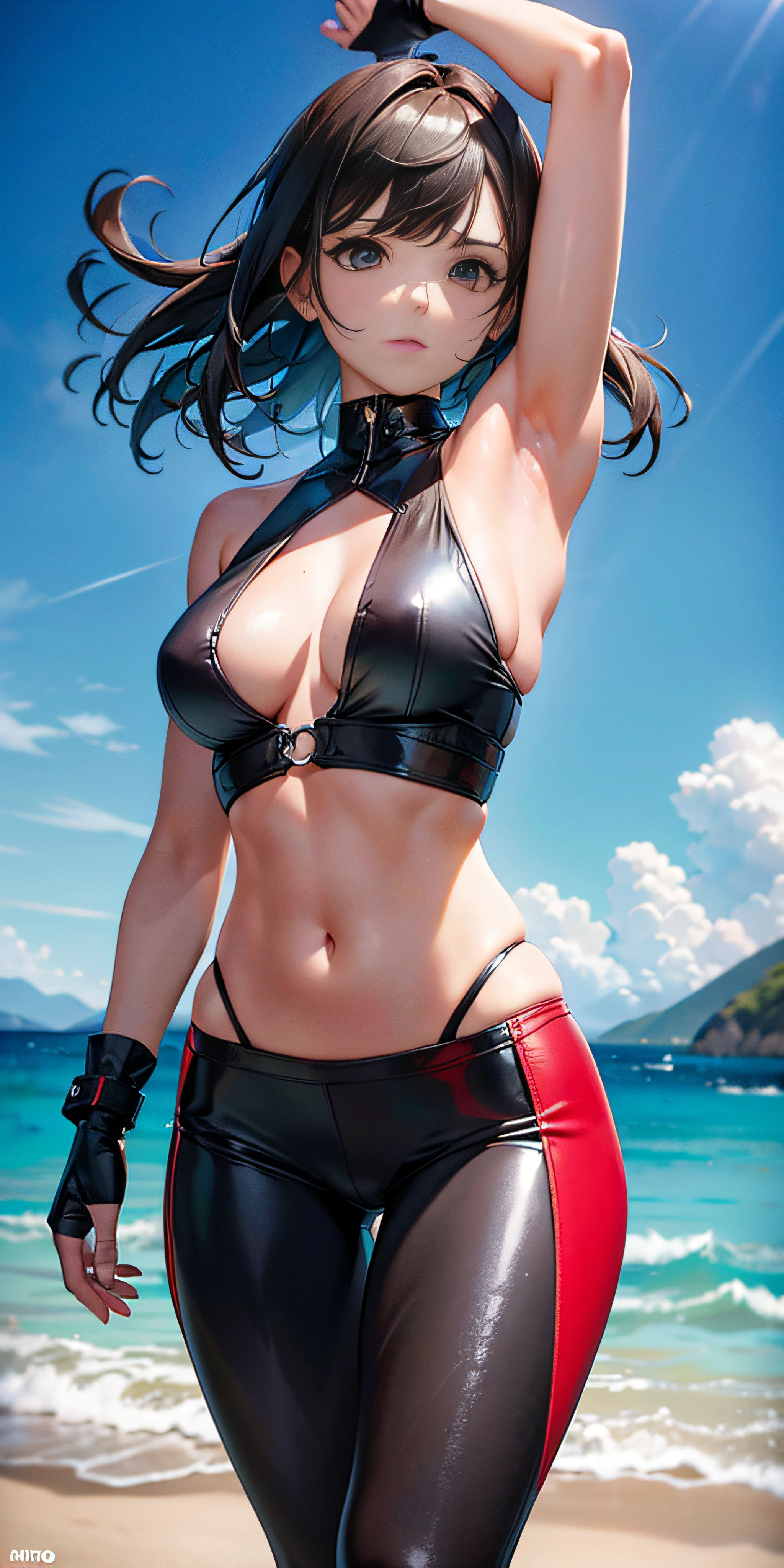 Vista de cuerpo entero, (obra maestra, mejor calidad, 8k, Altas Resoluciones: 1.2), (dramatic), arenisco, intenso, Personaje de anime, dynamic fighting pose, 1girl only, cabello negro oscuro, (Peinado atado), usar guantes, (Usando armadura futurista), Guanteletes blindados, con falda, Botas, Arte moderno, Cabello que cubre los ojos, closed fists, bosque, Cara hermosa, Hermosos ojos, colores vibrantes, Noche, highest quality digital art, Arte impresionante, Fondo de pantalla 4K, 8k, 64k, Disco duro, Obra maestra sin igual, cuerpo completo, dynamic lighting, Kinematic, epopeya, Disparo de vaquero, Detalles intrincados, Canon EOS R50 camera with Canon R50 RF-S 50mm IS STM lens