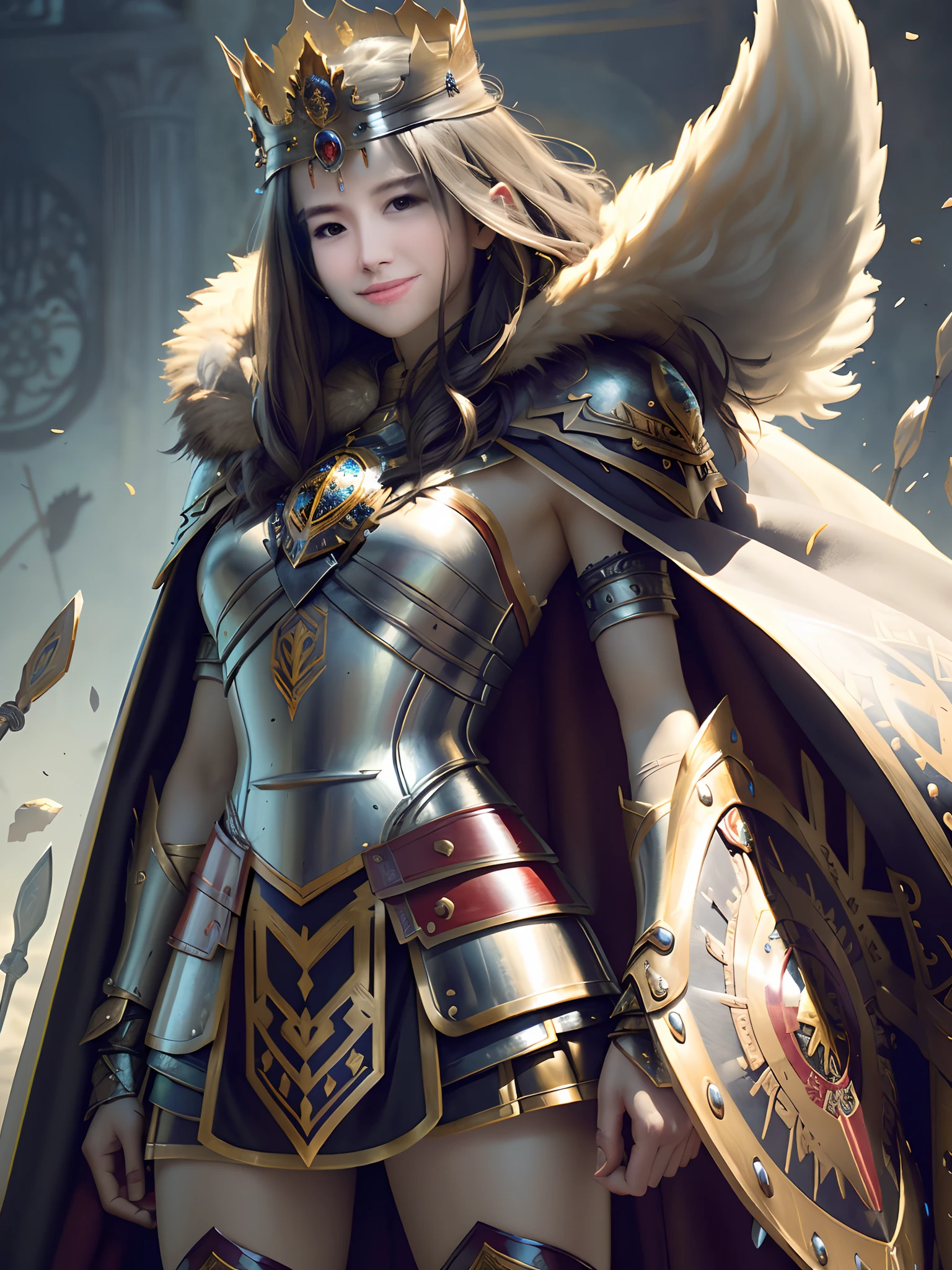 arafed woman in armor with a sword and shield, gorgeous female paladin, fantasy paladin woman, portrait of female paladin, female paladin, angel knight girl, armor girl, of a beautiful female knight, portrait knight female, girl in knight armor, picture of female paladin, beautiful female knight, female knight, by Yang J