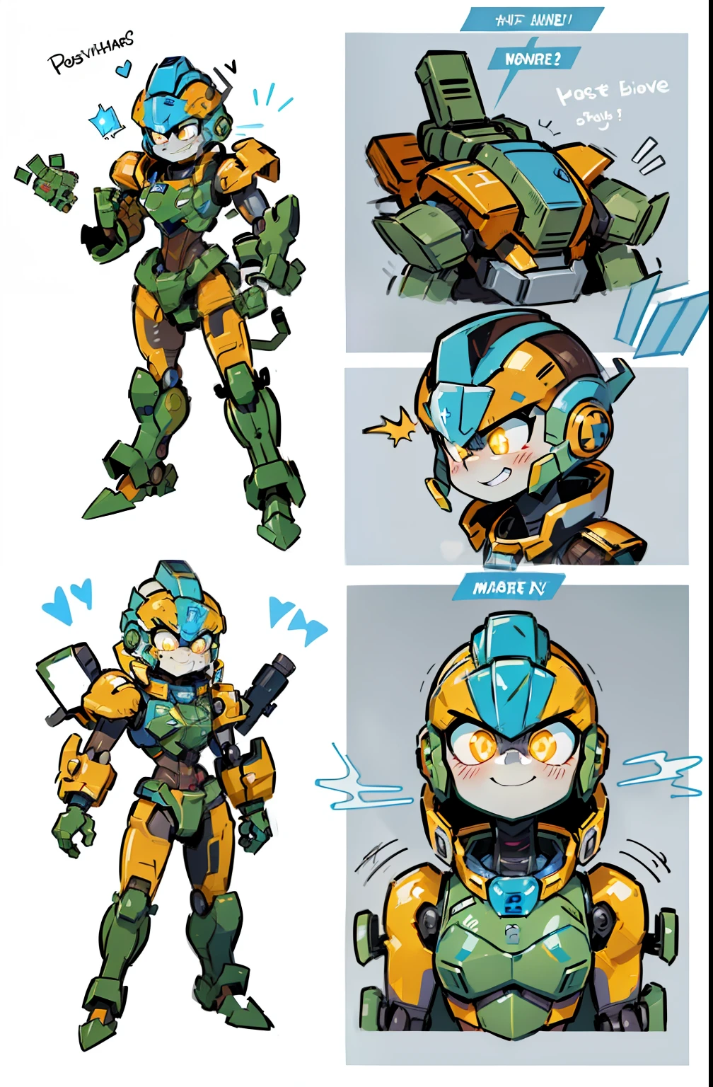 (NSFW:0.8), ((masterpiece)), best quality, chibi mech, a cartoon anime style, toonish style (small stature:1.5) (cute figure), (male, masculine, sexy, handsome), The cute cartoonish robots had identical features - Helmet, gray face, big round eyes, shining eyes (color glow), shoulder pads, small breast plate, abbs, mecha box limbs, reimagine a male mecha space ranger soldier character with a strong and heroic appearance, (futuristic armor suit:1.5), (positive expressions:2). Use the color scheme of metallic (boy colors) for his armor suit. The identical copies of cute plush robots were stacked on the store shelves, their adorable faces and vibrant colors tempting passersby to take them home, (front view and back view), Emphasize the dynamic pose and the presence of his being a boss in the galaxies and stars in the to enhance the sense of his ready for anything in a space adventure.