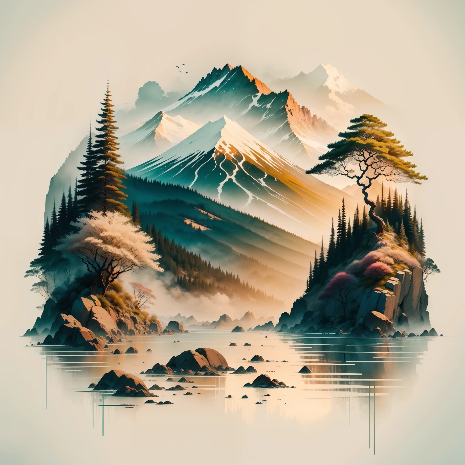 mont,Eau,the trees