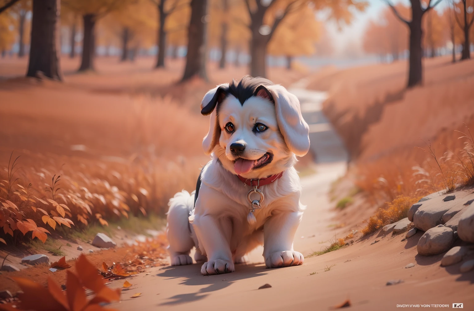 cartoon , 4k, keep current face upload, add dog