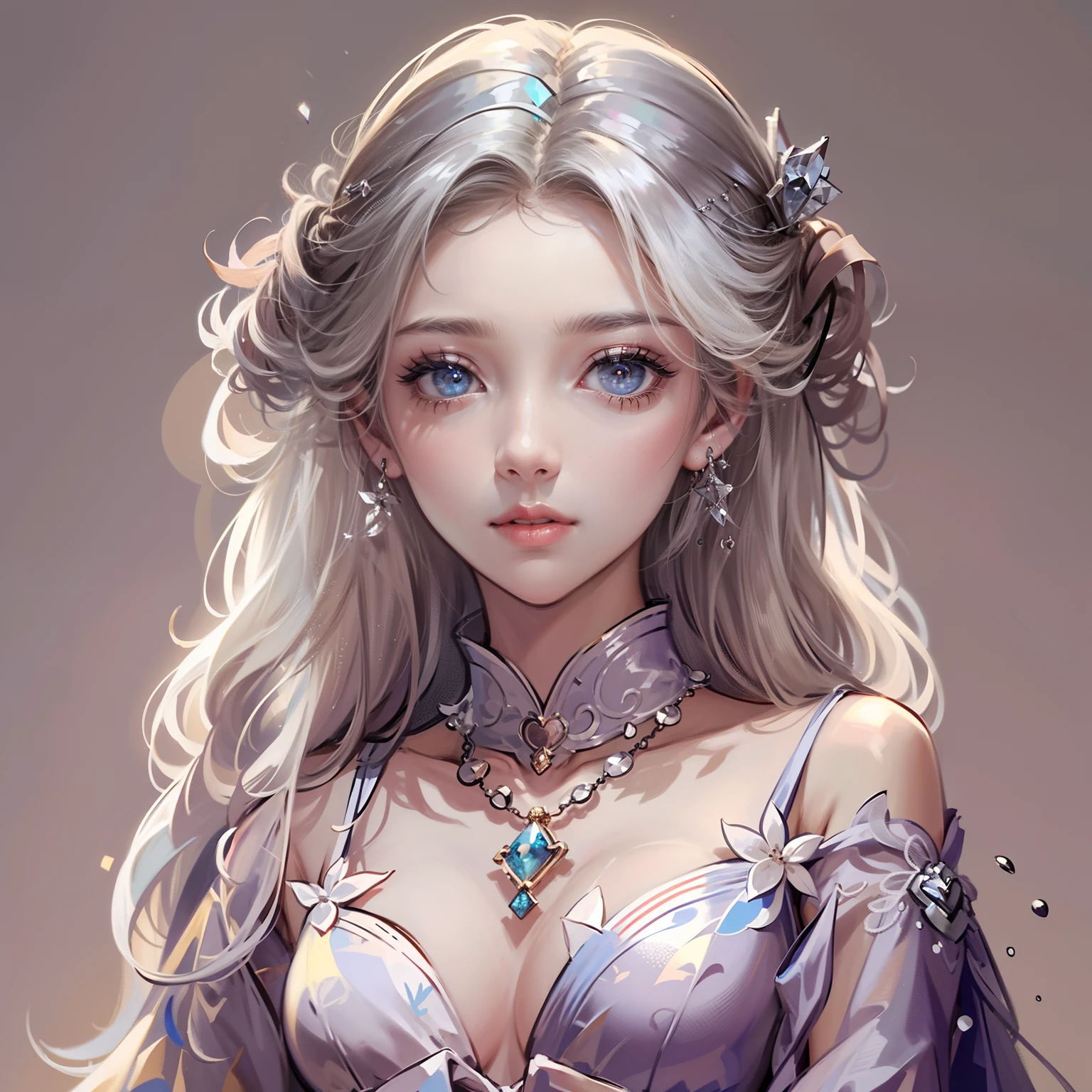 Best quality、tmasterpiece、A high resolution、1girl、Porcelain dress、Beautifully detailed hair accessories、choker necklace、jewely、pretty face、Physically、Tyndall effect、realisticlying、Shadow Studio、edge lit、bicolor lighting、(highdetailskin:1.2)、8k UHD、dslr、softlighting、high high quality、volumettic light、sneak shot、photore、A high resolution、4k、8k、The background is blurred out,