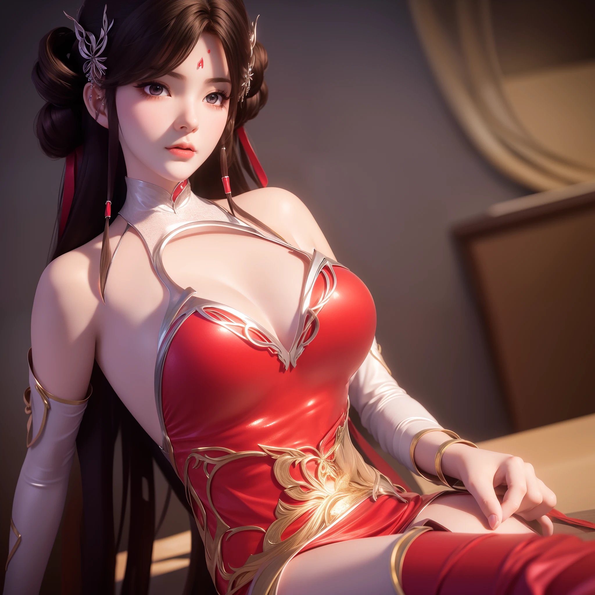 a woman in a lingersuit posing for a picture, huge boobs, full body, beautiful alluring anime woman, seductive anime girl, ig model | artgerm, seductive. highly detailed, trending on cgstation, extremely detailed artgerm, beautiful realistic upper body, sexy pose, photorealistic perfect body, on a mannequin. high quality, range murata and artgerm