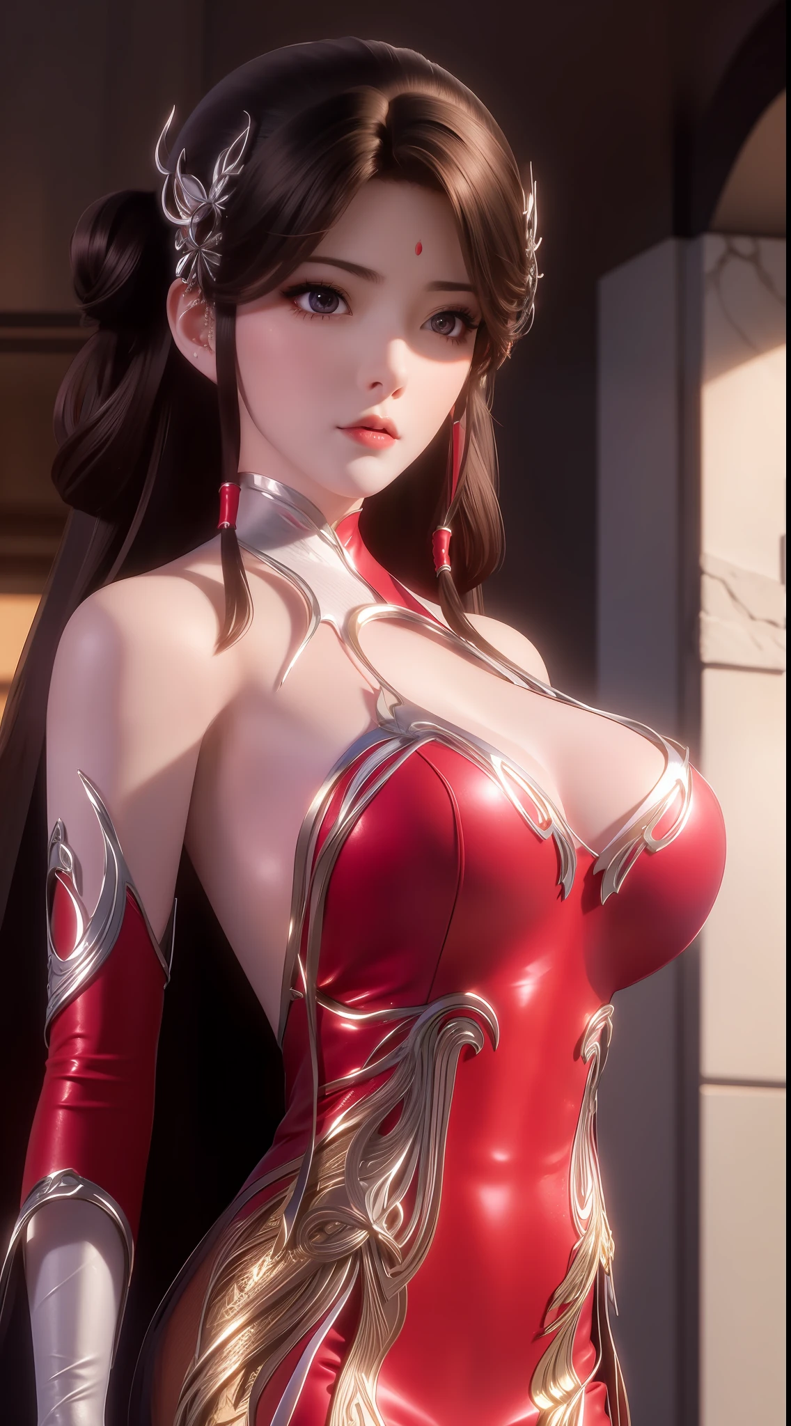 a woman in a lingersuit posing for a picture, huge boobs, full body, beautiful alluring anime woman, seductive anime girl, ig model | artgerm, seductive. highly detailed, trending on cgstation, extremely detailed artgerm, beautiful realistic upper body, sexy pose, photorealistic perfect body, on a mannequin. high quality, range murata and artgerm