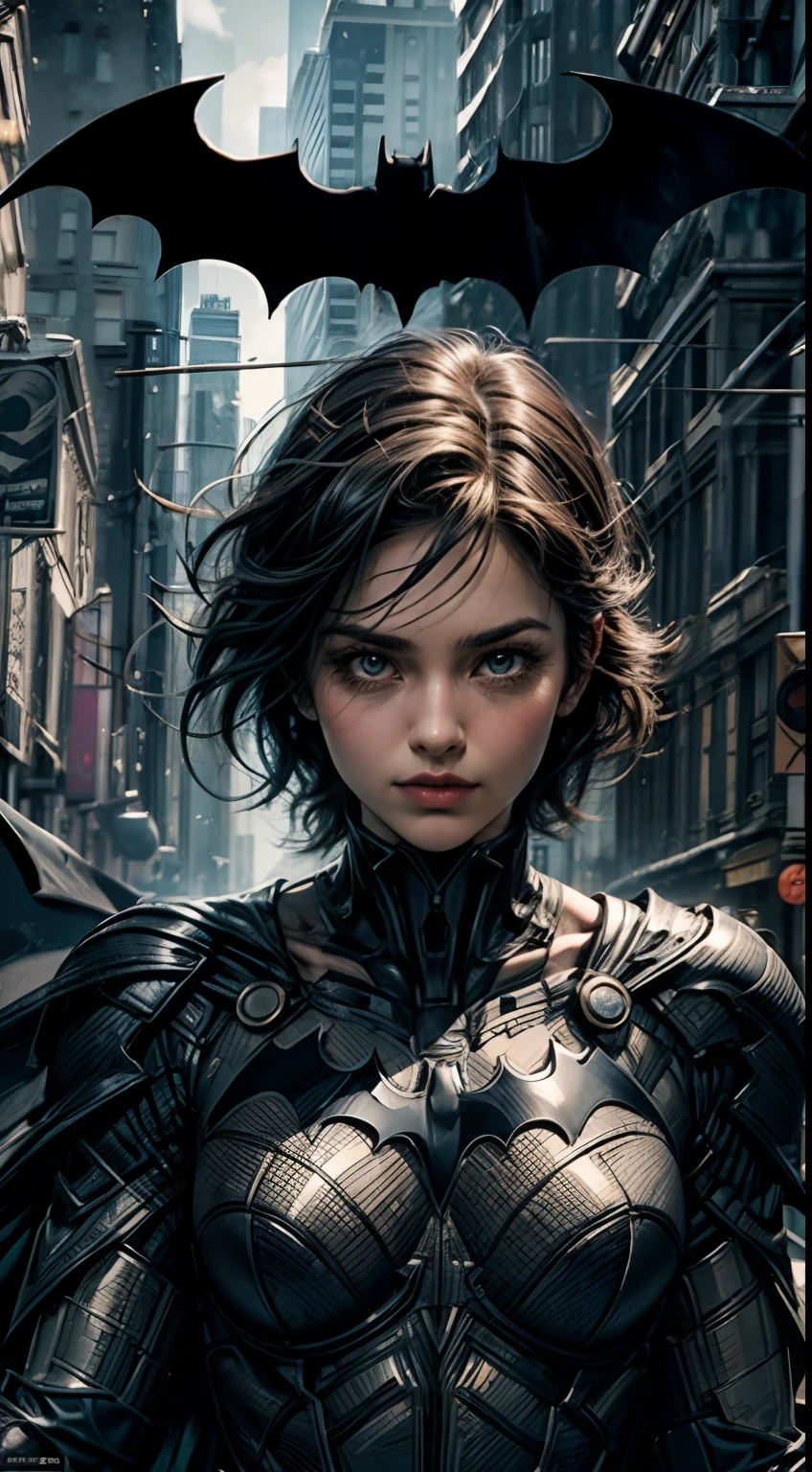 capa de revista,realista, corpo inteiro,Batman