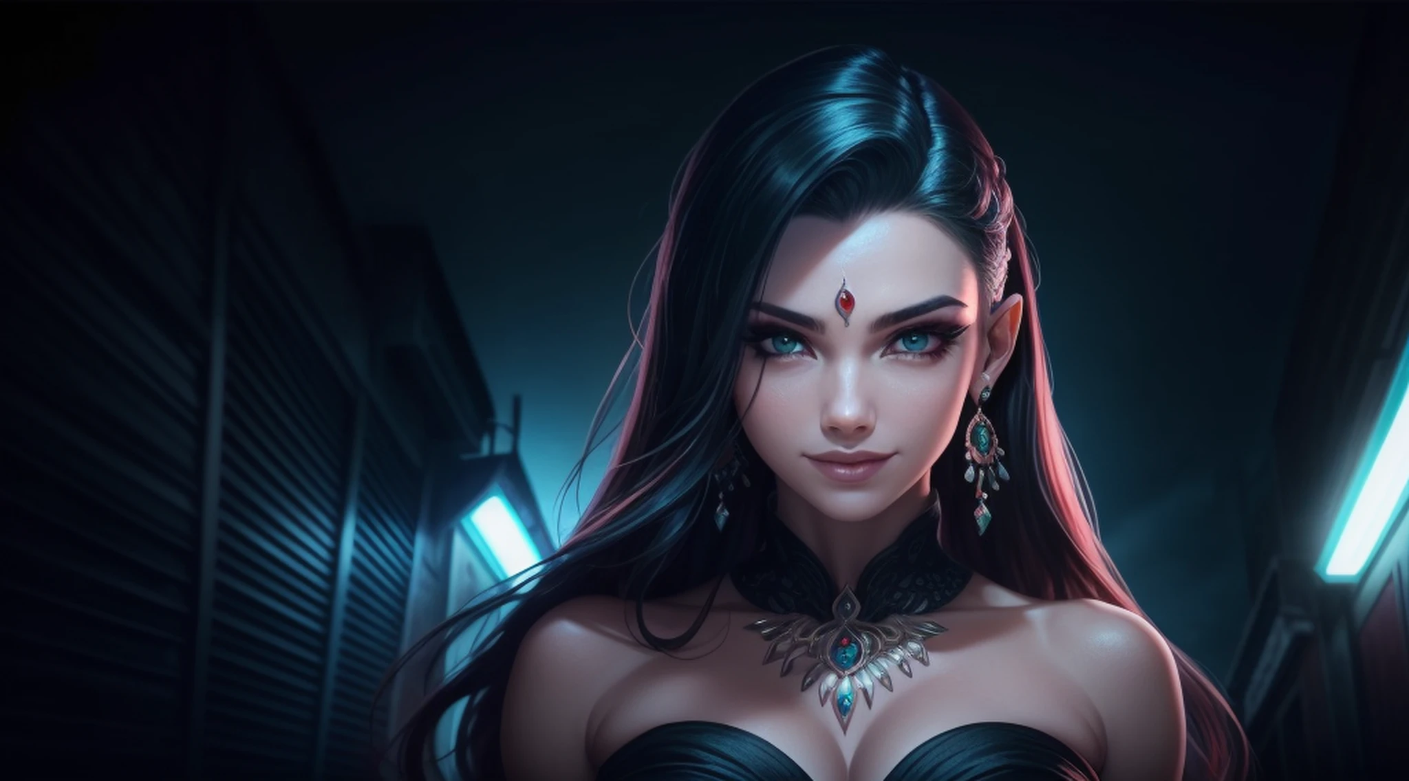 melhor qualidade, obra-prima, highres, 1 mulher, vestido de seda chinesa, rosto bonito, enfeite de cabelo, corpo inteiro, sorriso, boca fechada, enfeite de cabelo, colar, jewelries, cabelo longo, brincos, rosto bonito, efeito tyndall, fotorrealista, studio dark, rim lighting, dual-tone lighting, (pele altamente detalhada), 8k uhd, dslr, soft-lighting, alta qualidade, volumeric lighting, Spontaneous, fotografia, alta resolução, 4k, 8k, (papel de parede 8k extremamente detalhado) +, a background photo of a demonic, Intrincado, Alto Detalhe, dramatic, obra-prima de melhor qualidade, fotorrealista, detalhado, 8k, HDR, retroiluminação, florescer, brilhos de luz, foco nítido