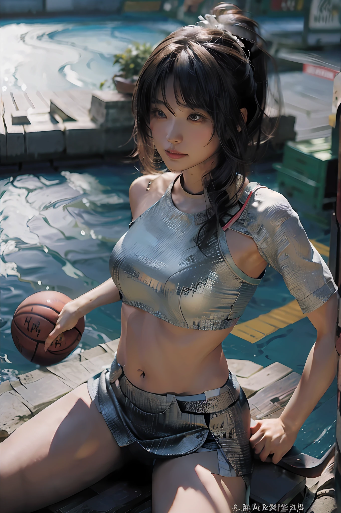 (Raw photography、4K、​masterpiece、hight resolution、Ultra mini skirt、very intricate)(realisitic:1.4)、Raising your legs heavily、电影灯光、White panty、beautiful thigh、Beautiful belly button、Beautiful facial features、Beautiful udder、
1 girl in、solofocus、Summer noon、Hot、1990's\(styles\)、(top-quality)、(Hi-Res)、(extremely delicate and beautiful)、poneyTail、Wide open chest、(Beautiful 8k face)、(Brown-eyed)、(ulzzang-6500:1.0)、(独奏)、(Lookside)、(audience)、(Colossal tits)、(nffsw)、Stooping、Composition looking up from below、Lookside、(Side)、Beautiful belly button、beautiful thigh、Beautiful panties、Beautiful navel、Beautiful armpits、Beautiful facial features、、(Ultra Mini Skirt Sportswear)、((Playing Basketball))、((Gymnasium))、Beautiful white panties、((speedo))、(Realistis)、