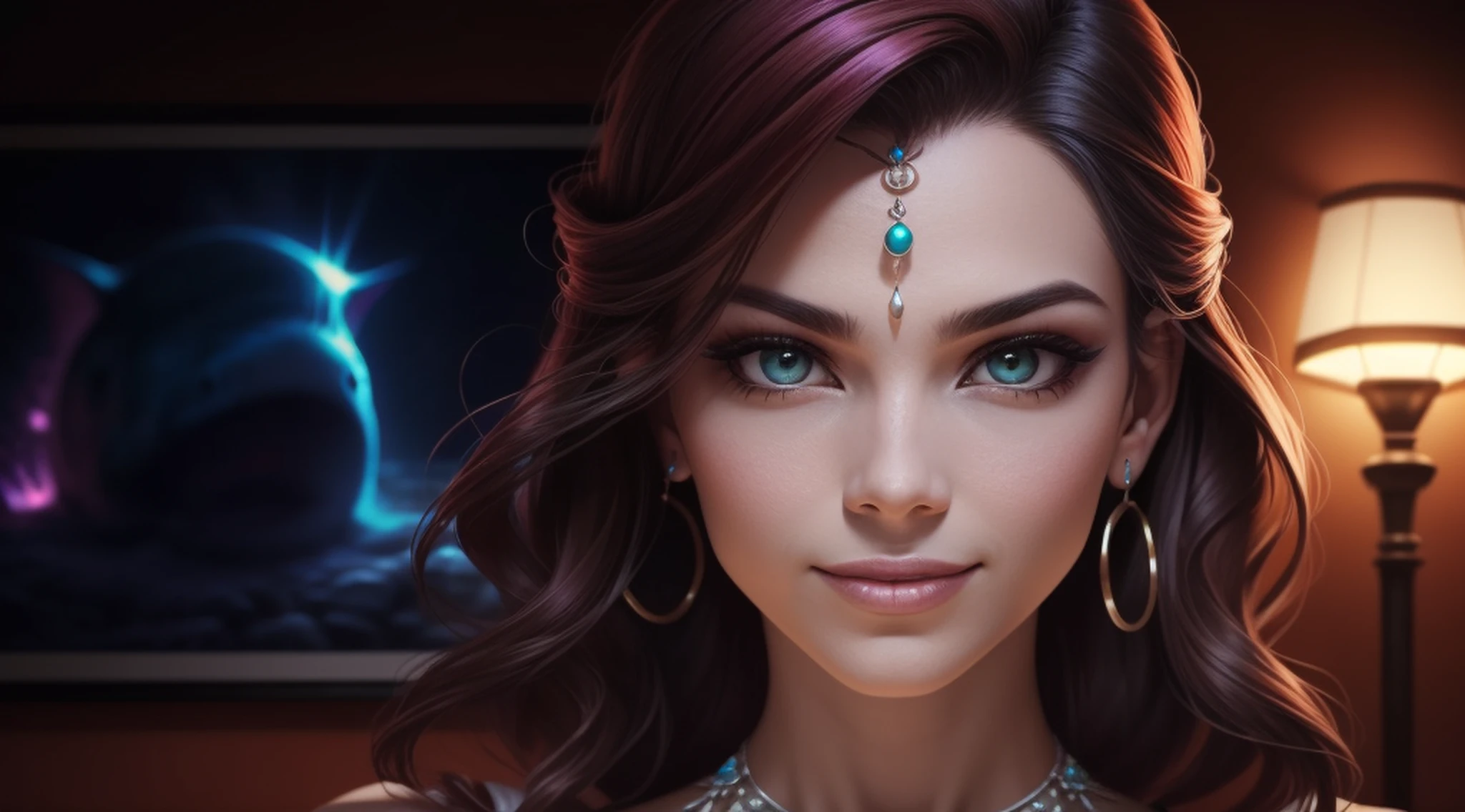 melhor qualidade, obra-prima, highres, 1 mulher, vestido de seda chinesa, rosto bonito, enfeite de cabelo, corpo inteiro, sorriso, boca fechada, enfeite de cabelo, colar, jewelries, cabelo longo, brincos, rosto bonito, efeito tyndall, fotorrealista, studio dark, rim lighting, dual-tone lighting, (pele altamente detalhada), 8k uhd, dslr, soft-lighting, alta qualidade, volumeric lighting, Spontaneous, fotografia, alta resolução, 4k, 8k, (papel de parede 8k extremamente detalhado) +, a background photo of a demonic, Intrincado, Alto Detalhe, dramatic, obra-prima de melhor qualidade, fotorrealista, detalhado, 8k, HDR, retroiluminação, florescer, brilhos de luz, foco nítido