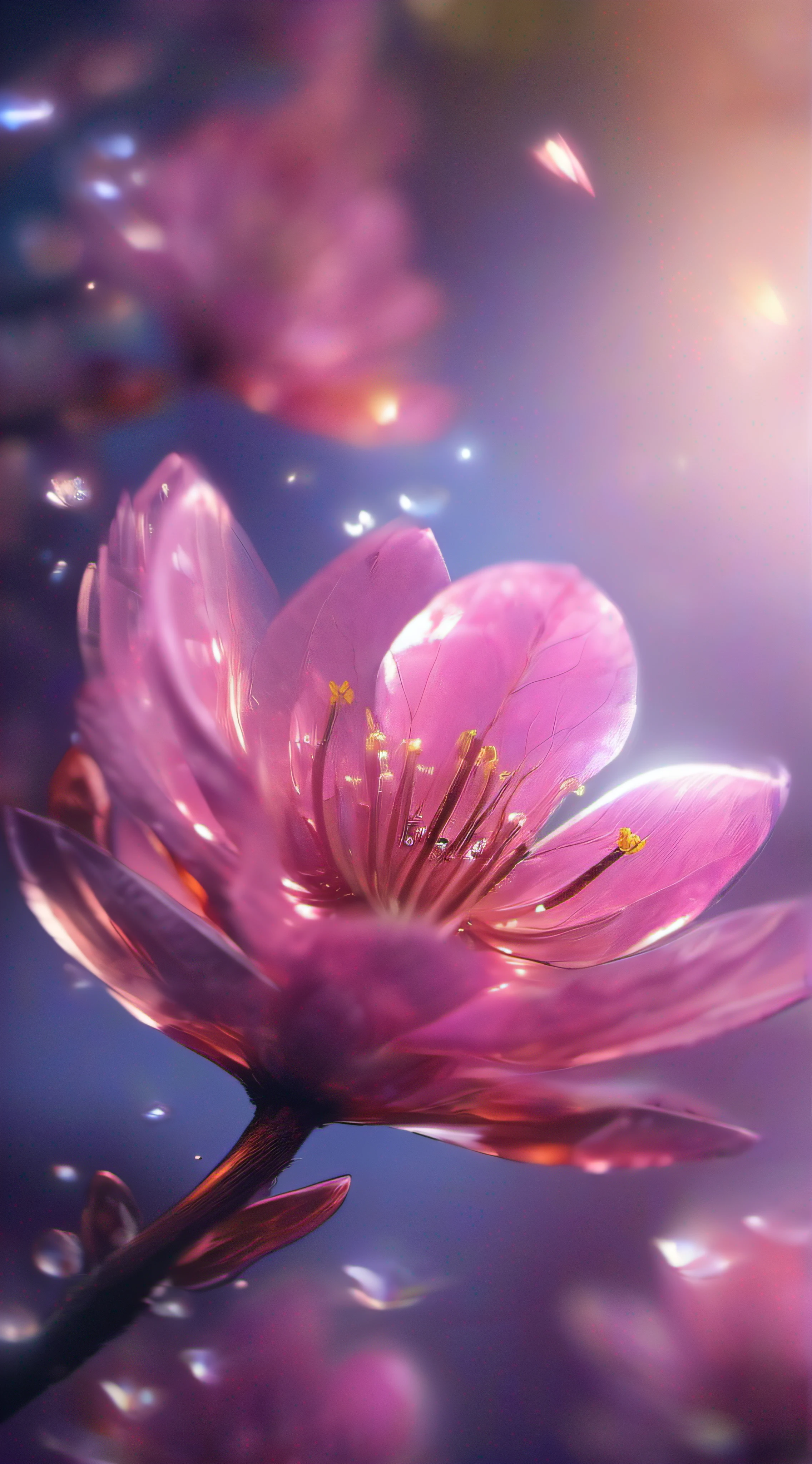 crystal spring blossom,
fantasy, galaxy, transparent,
shimmering, sparkling, splendid, colorful,
magical photography, dramatic lighting, photo realism, ultra-detailed, 4k, Depth of field, High-resolution