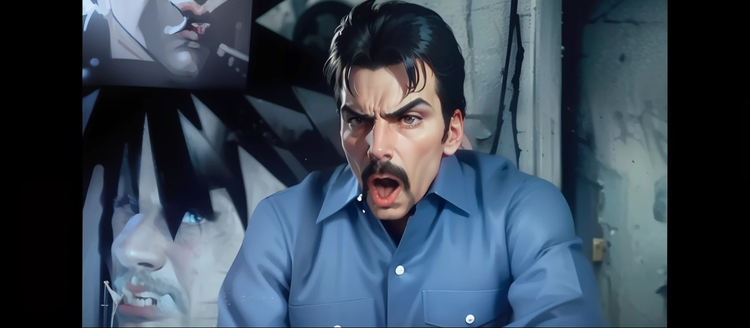 Freddie Mercury face, singing a little angry, ultra realistic, lots of facial details, proportional