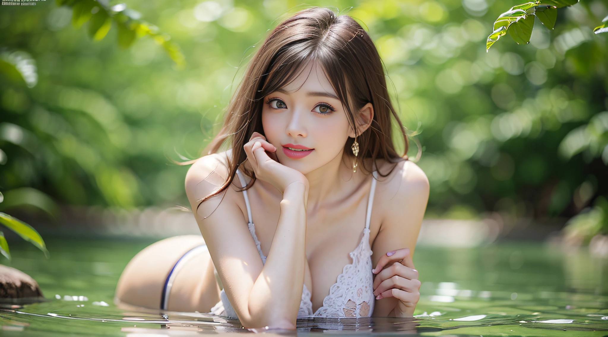 ((((beautiful brown hair))))、((small head))、Beautie、Beautuful Women、Japan Idol、(Perfect body:1.1)、(年轻)、(beautiful brown hair with short wavy:1.2)、(((8K))、(( Raw photography)))、(((a white bikini)))、(Highly detailed 8k wallpapers)、(extremely delicate and beautiful)、(​masterpiece)、(top-quality:1.0)、(超A high resolution:1.0)、beautiful  lighting、Perfect Lightning、realistic shadow、[hight resolution]、 Detailed skin、ultra-detailliert、thin clavicle、perspired、爆乳、huge tit、beutiful breast、red blush、Photorealsitic、Lifelike face、realisticeyes、is looking at the camera、a smile、 Lips with pink lips、natural make up、The best very happy smile、((best qualtiy)), ((tmasterpiece)), huge filesize, ultra-detailliert, hight resolution, ighly detailed, top-quality, ​masterpiece、full bodyesbian、Three-dimensional depiction、all-fours、all-fours、all-fours、((Show your))、((Show your))、Rear view、Rear view、Rear view、Rear view、s ass、s ass、s ass、s ass、A sexy、Mare、under the water、open one's legs、open one's legs、open one's legs、open one's legs