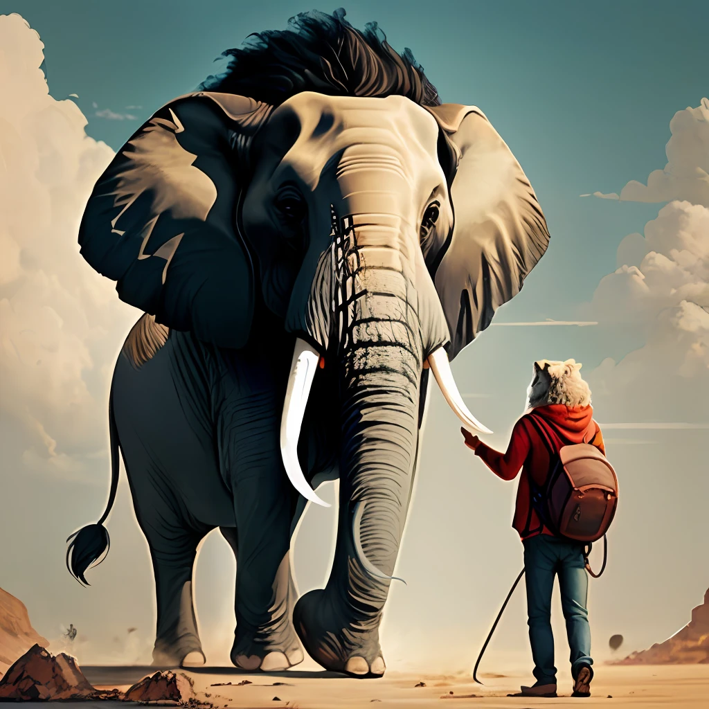 An elephant with a lion's head
