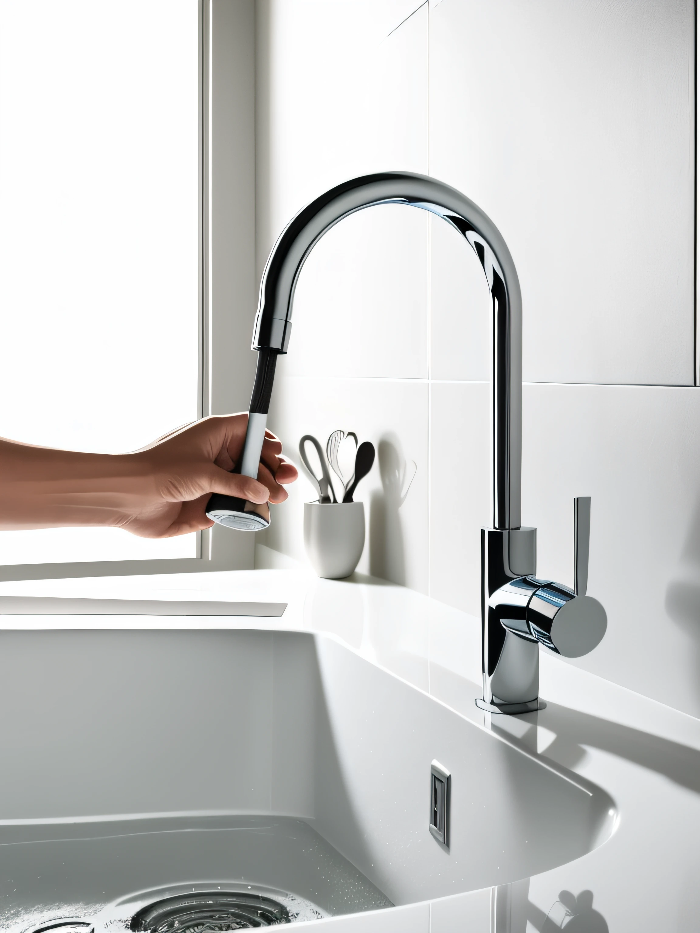 Kitchen faucets are realistic and minimalist