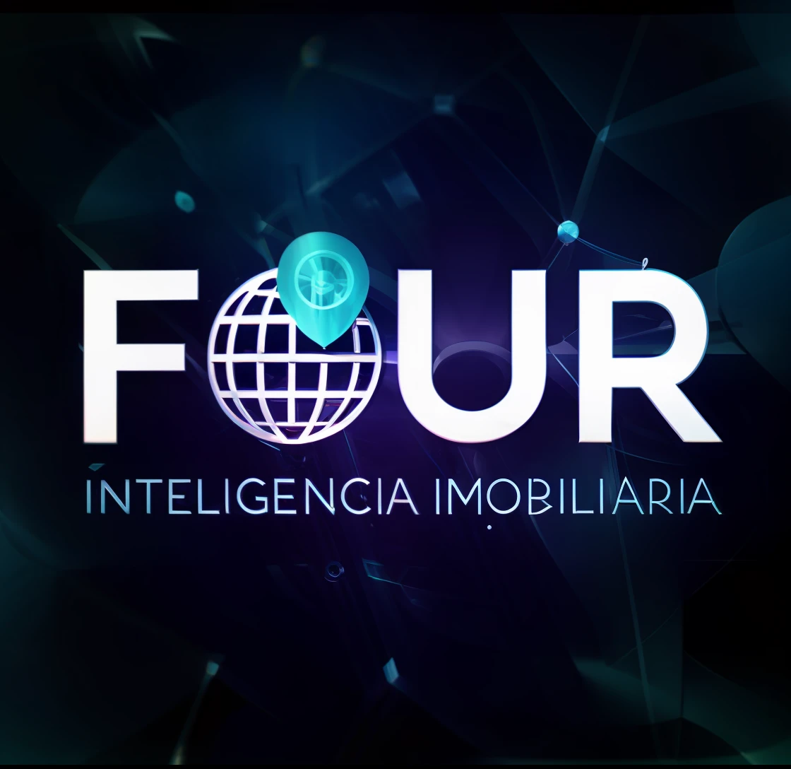 four inteligencia Imobiliaria logo futurist 4K, four, by Luis Molinari, by João Artur da Silva, four-dimensional, by Juan Fernando Cobo, by Julio González, by Enrique Grau, by Félix Arauz, by José Malhoa, by Luis Miranda, by Caesar Andrade Faini, by Francisco Zúñiga