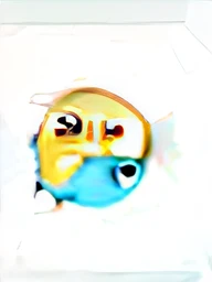 There is a fish and a fish face on a white background, new emoji of biting your lip, funny emoji, fish face, emoj, style of emoji, Emoji, resin, small fish swimming around, discord emoji, half fish, amused, ios emoji, sad mood, expressioness, (winking), awww, sad emoji, fish in the background
