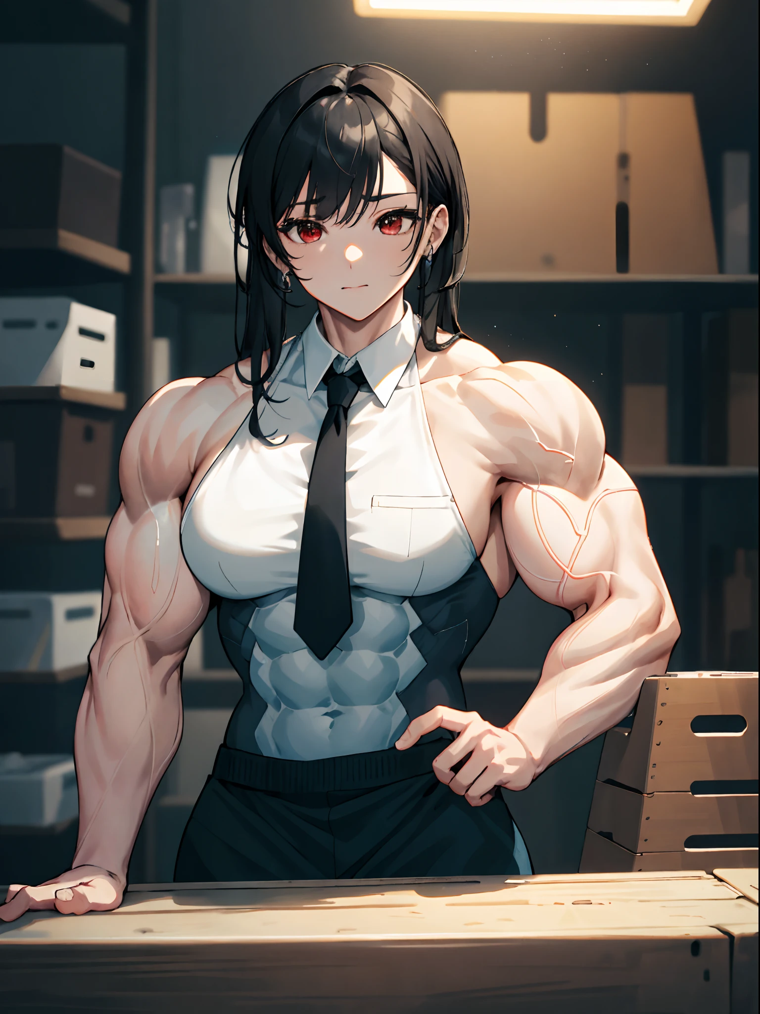 (best lighting) , (super-complex details) , 4K unified, (super-detailed CG: 1.2) , (8K: 1.2),(original), (masterpiece) , (best quality),(Masterpiece:1.4),Anime-ish high quality,(masterpiece),masterpiece, best quality, absurdres,((Masterpeace, 4k, 8k, highres)),(masterpiece), (best quality), (ultra-detailed), (an extremely delicate and beautiful), ((cowboy shot)), 1 woman, Yoru, beautiful face, detailed face, red eyes, scar on the cheek, long hair, black hair, school uniform, white shirt, black tie, dynamic pose, looking at viewer, on a aquarium, fish tank behind her, algae, marine life, blurred bottom, female focus, depth of field, full HD, high definition, high resolution



, ((body builder:1.5)),temple background,(beautiful bace),(girl),(female),(((upper body:1))),from front