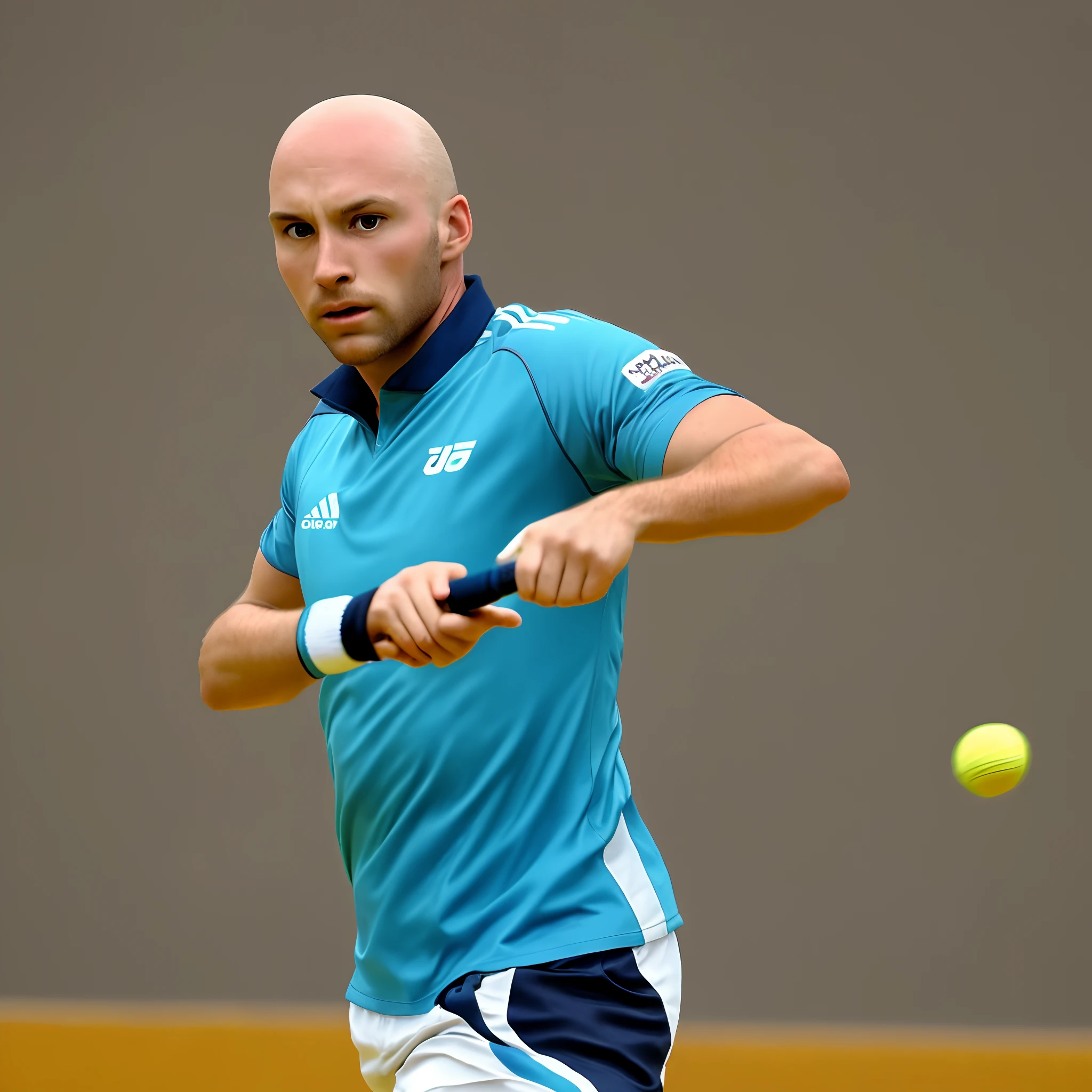 The bald head who plays badminton is strong