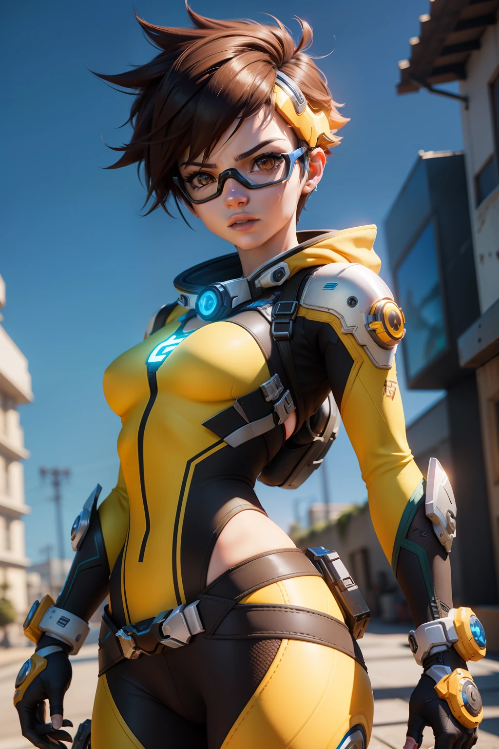 prompt, quero a tracer do overwatch 2, in a 4k resolution, with the 3d dimension