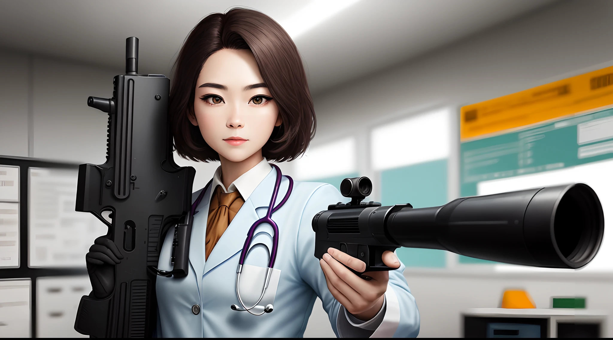 A doctor with a gun