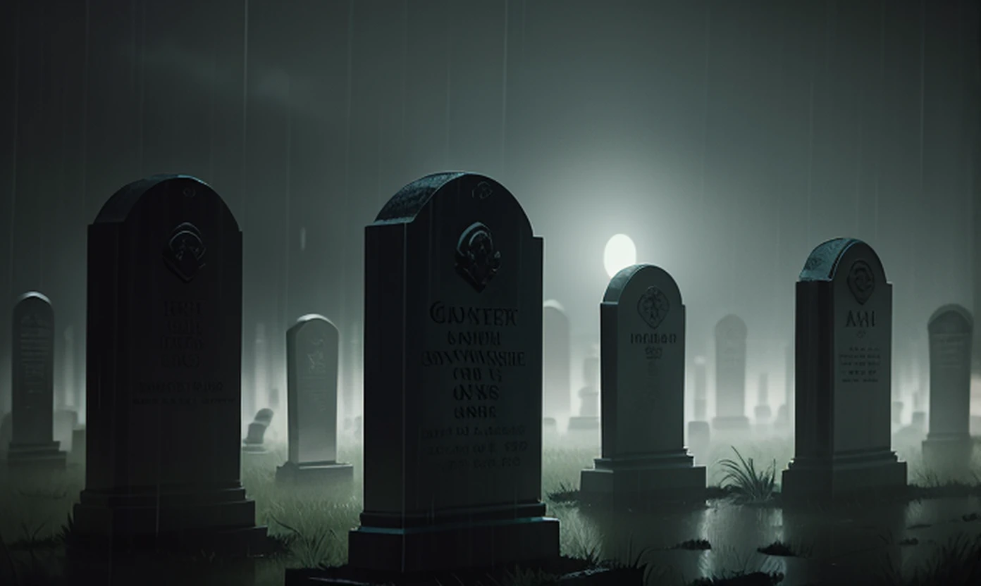 photorealistic, best quality, masterpiece, rainy graveyard, spirit dark theme --auto
