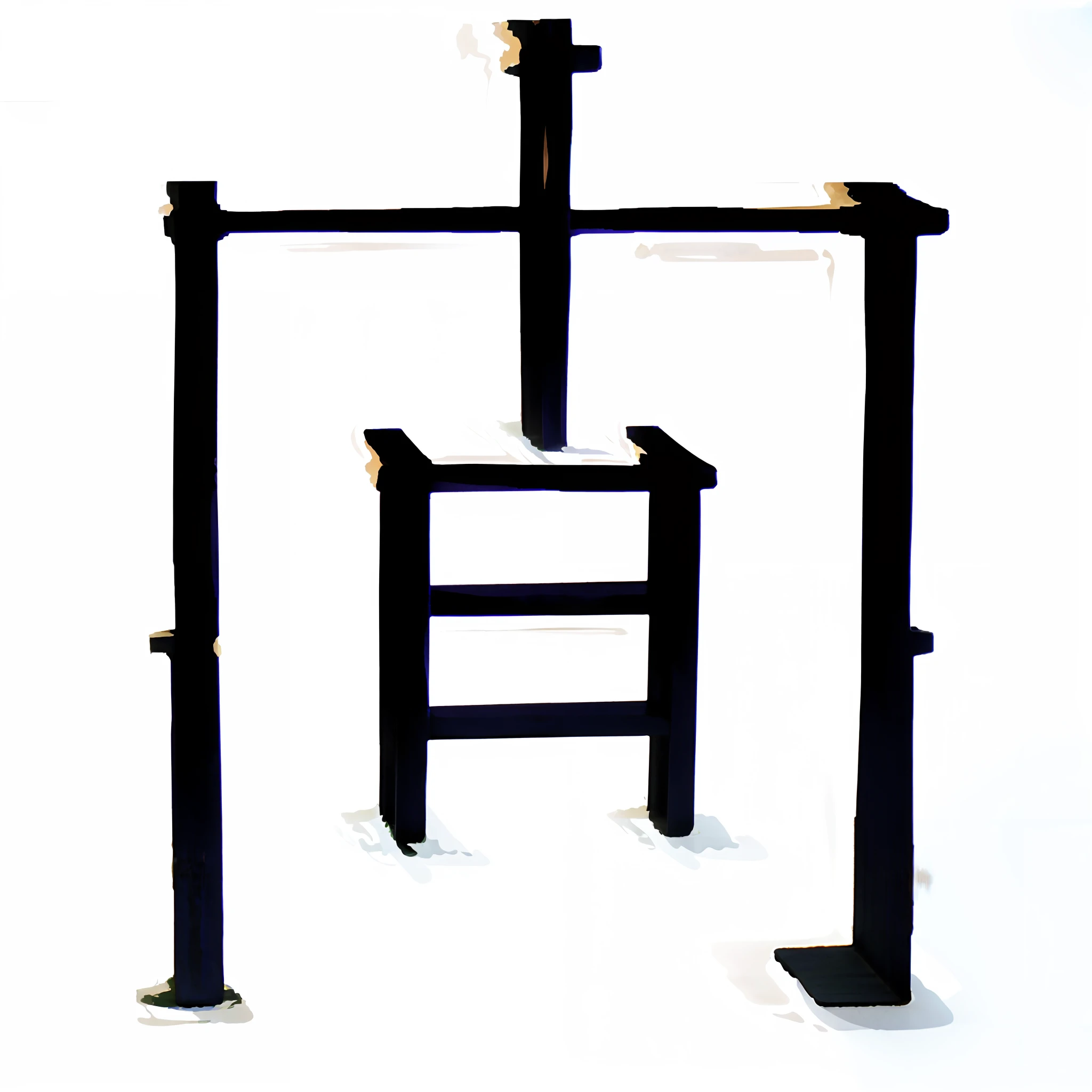 Chinese character with a ladder in the middle of it, title kanji, japanese text kanji, kanji, japanese kanji, kanji markings, japanese kanji everywhere, japanese text, with Japanese text, Chinese text, Kanji insignia and numbering, hieroglyph, Chi-gongo, inspired by Shūbun Tenshō, linhas retas, arredondadas nas pontas