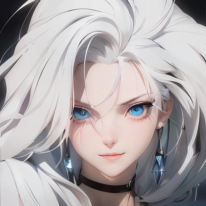 Close-up of a woman with white hair and blue eyes, female anime character, Tifa Lockhart with white hair, Girl with white hair, Perfect white haired girl, anime figure, white haired Cangcang, close up of a young anime girl, Portrait Chevaliers du Zodiaque Fille, anime visual of a young woman, portrait of a female anime hero, anime woman headshot profile