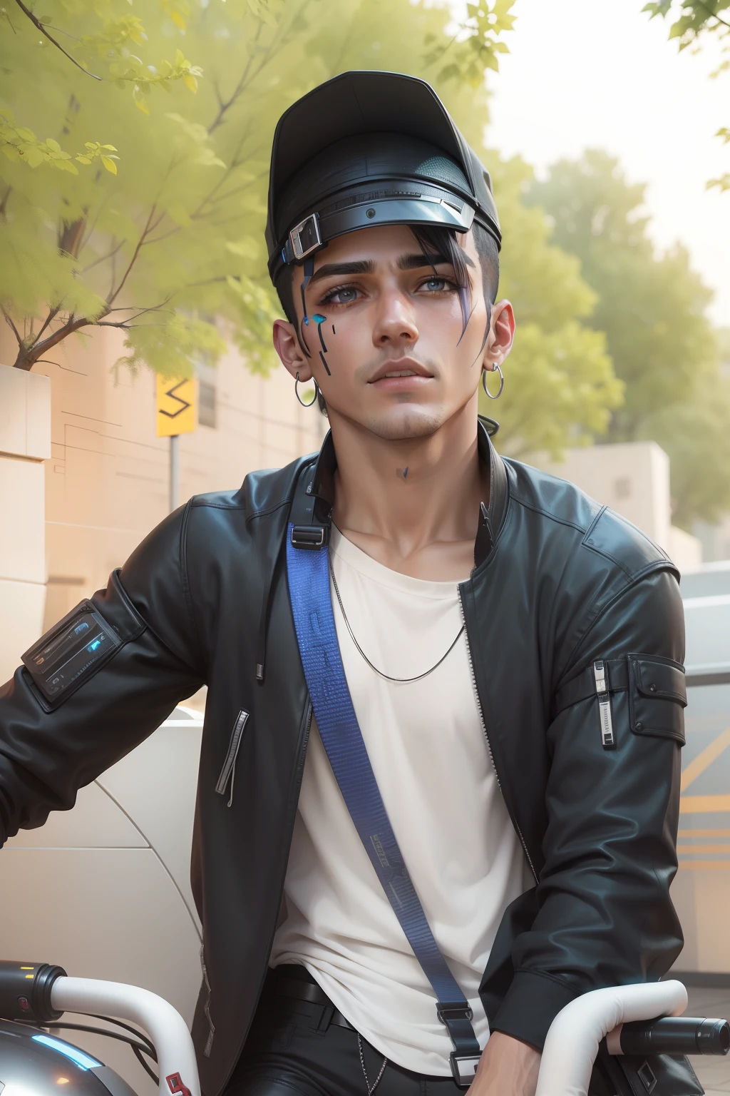 change background cyberpunk handsome boy. realistic face. 4k. ultra realistic.